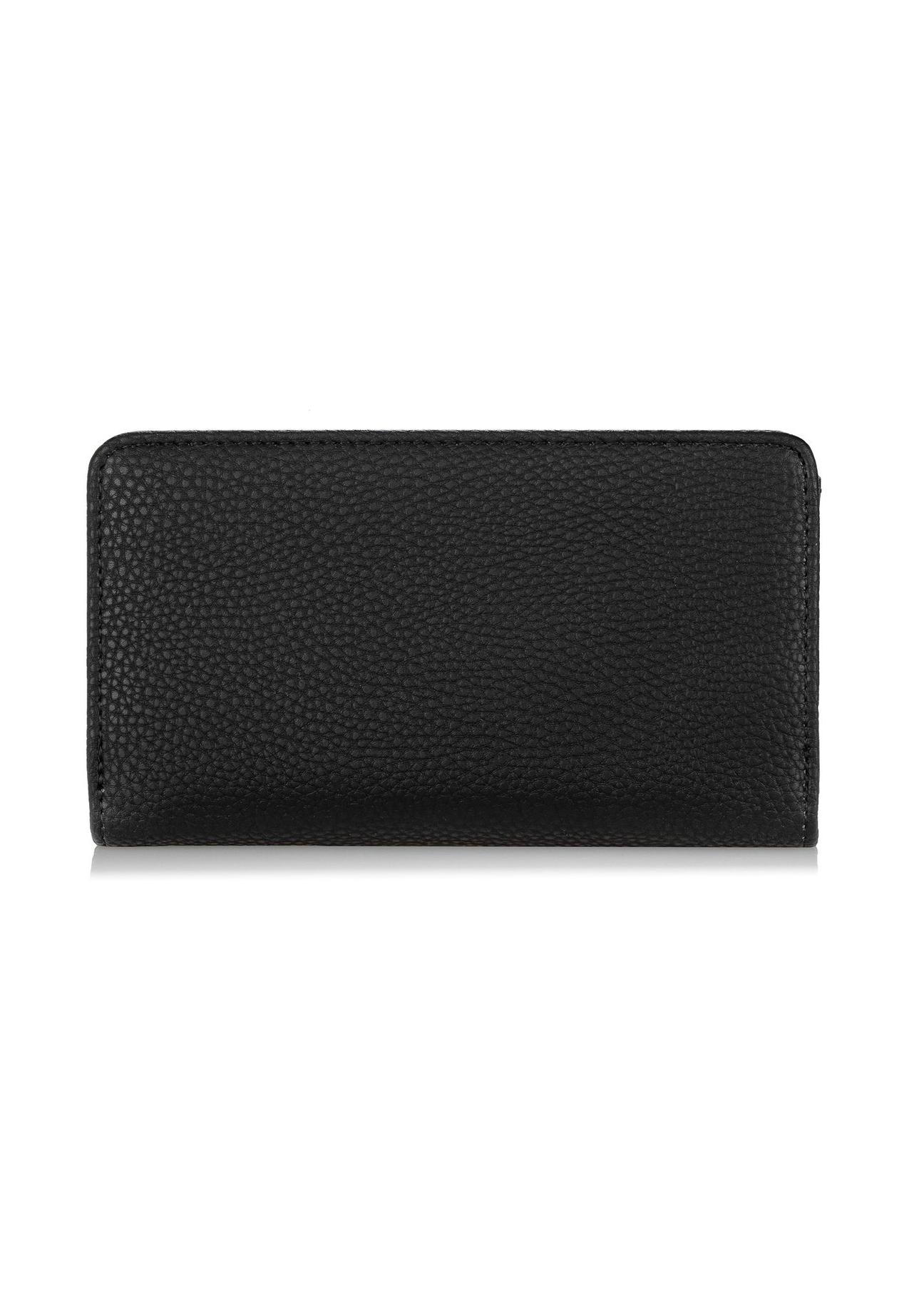 Black women's wallet with logo POREC-0362-99(W24)-04