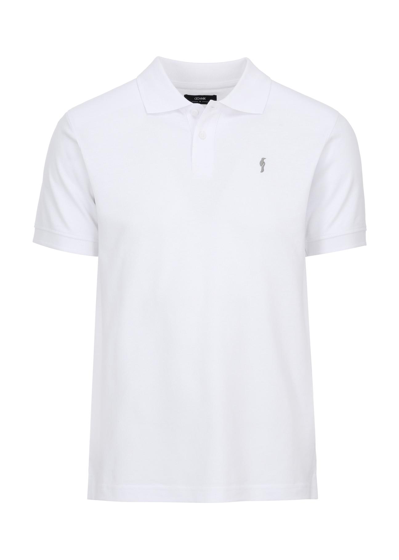 White men's basic polo shirt POLMT-0065-11(W24)-03