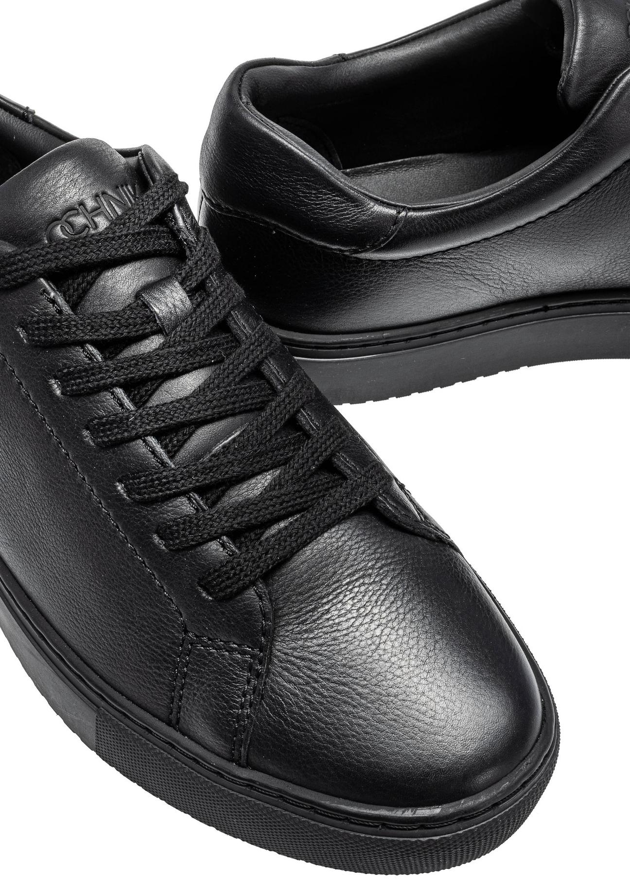 Black leather sports shoes BUTYM-0503-99(W25)-08