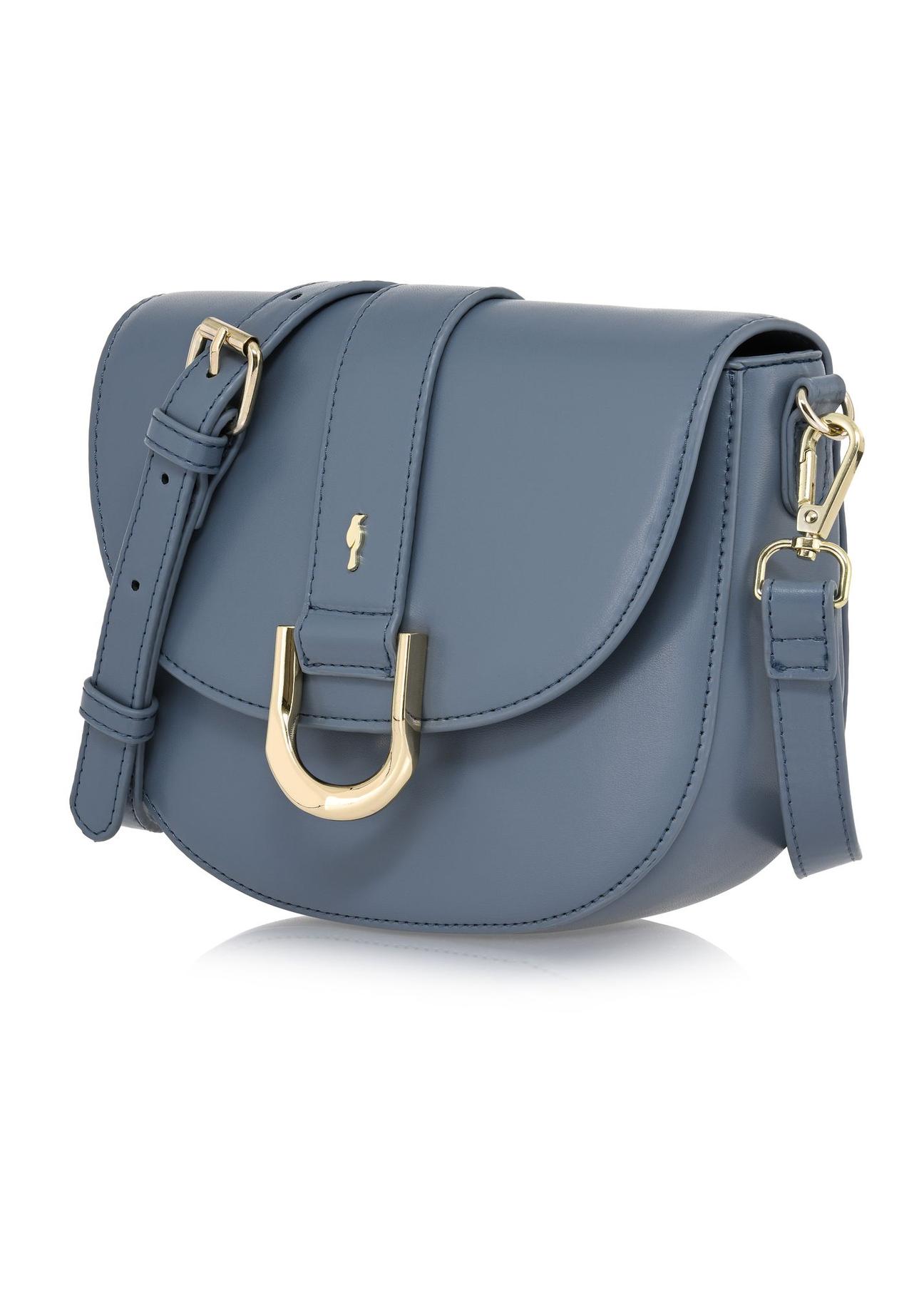 Blue imitation leather ladies postbag TOREC-0879-61(W24)-02