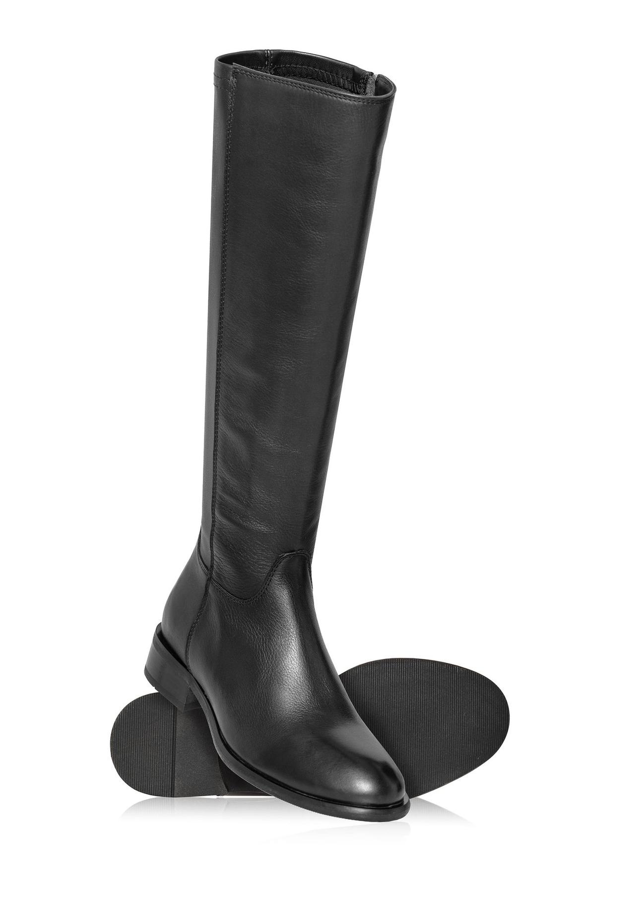 Black leather boots BUTYD-1135-99(Z24)-06