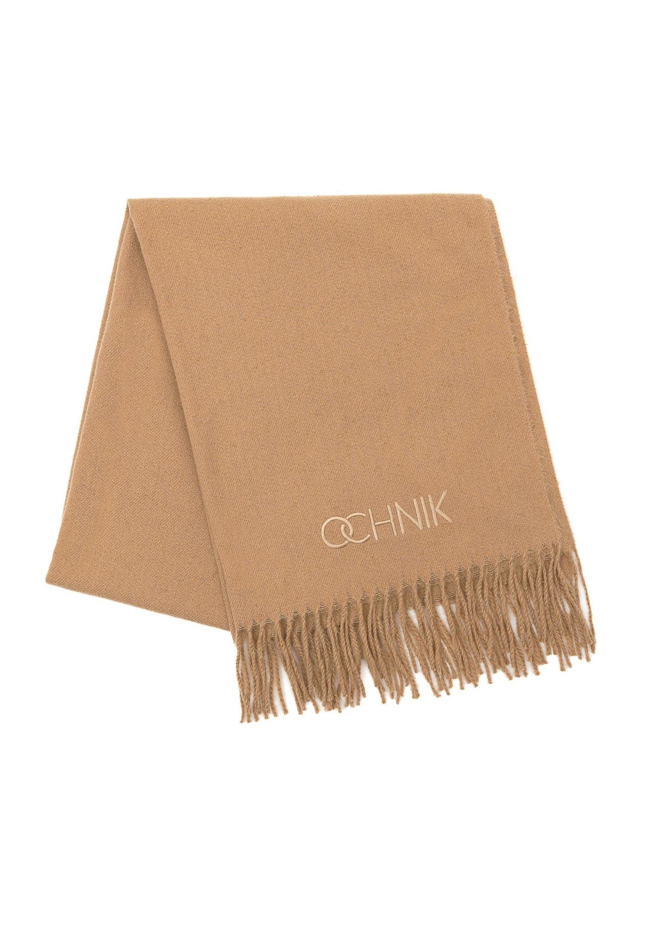 Women's winter scarf in camel color SZADT-0184-24(Z24)-02