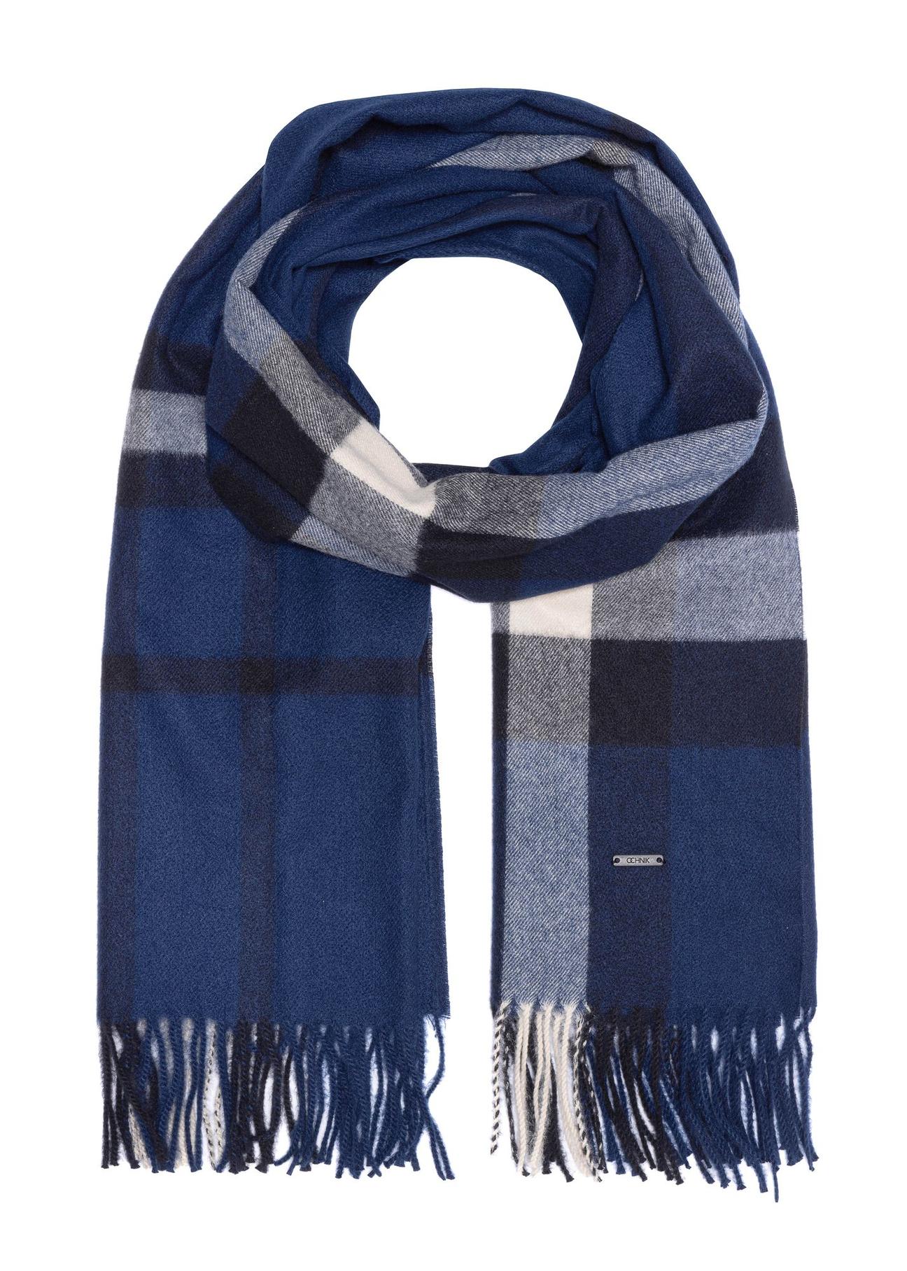 Men's winter scarf in check SZAMT-0078-69(Z24)-01