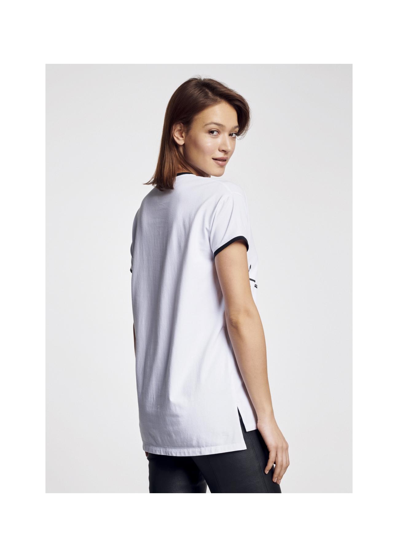 White Women's V-neck T-shirt TSHDT-0065-11(W21)-03