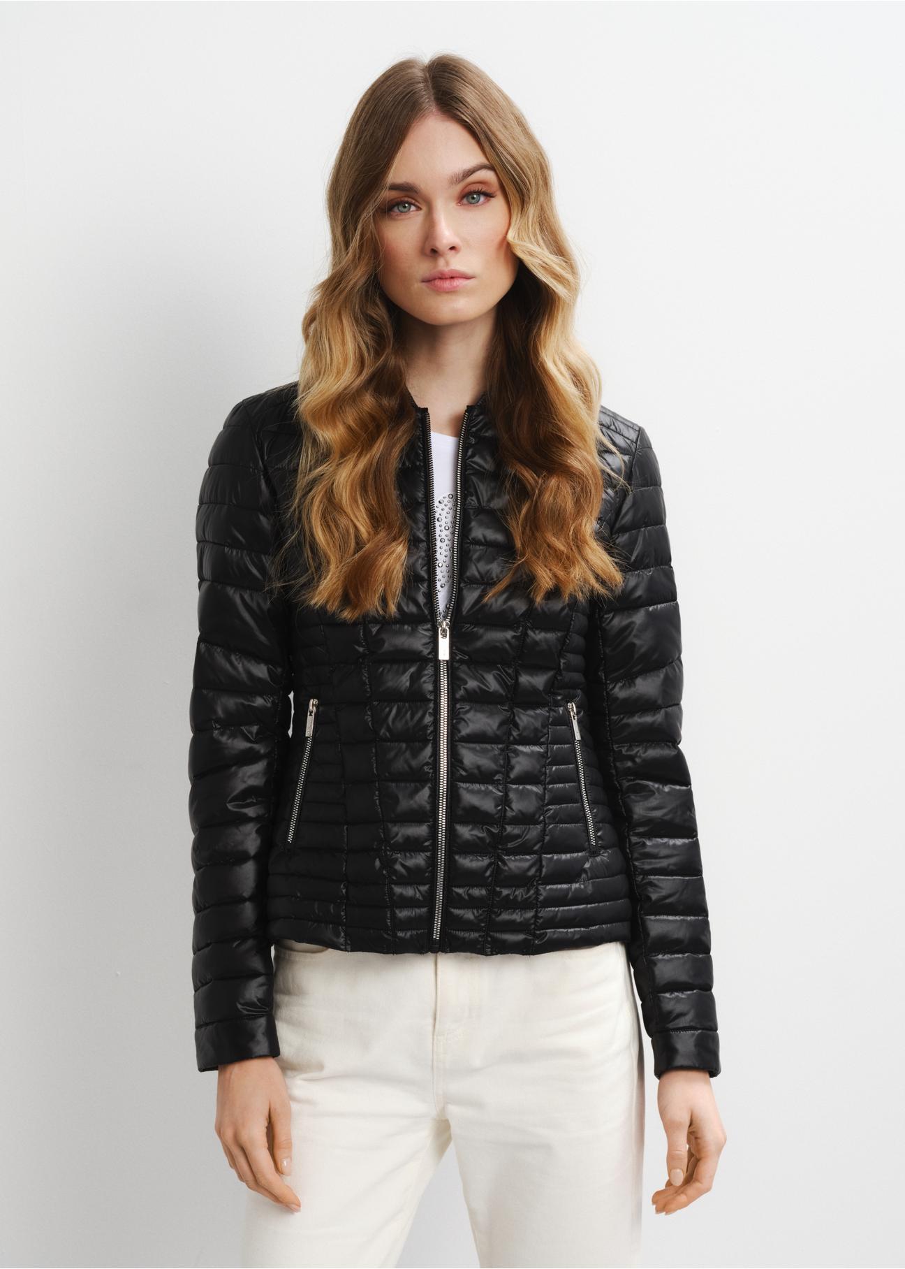 Women's quilted jacket with stand-up collar KURDT-0432-99(W24)-01