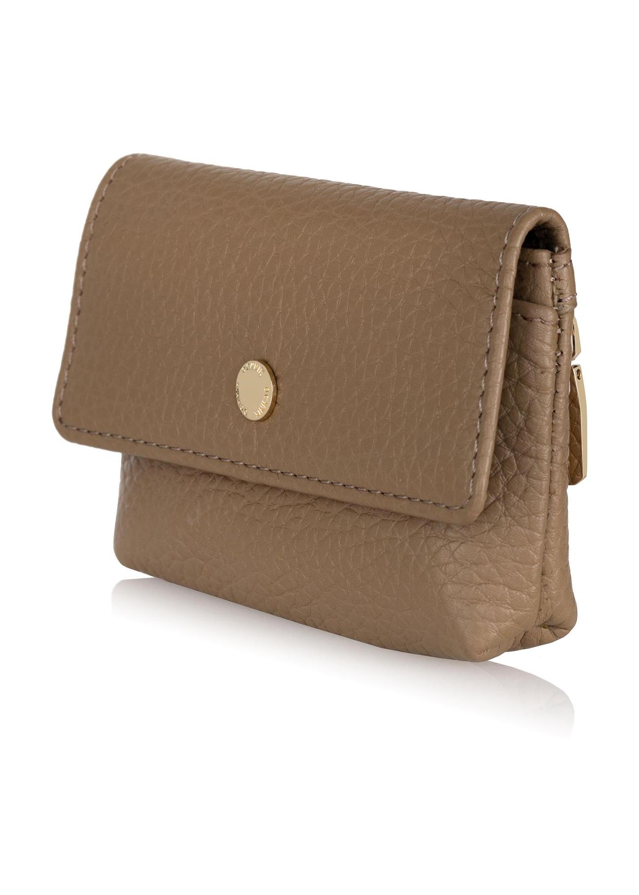 Non-stiff beige leather wallet PORES-0895-81(Z23)-02