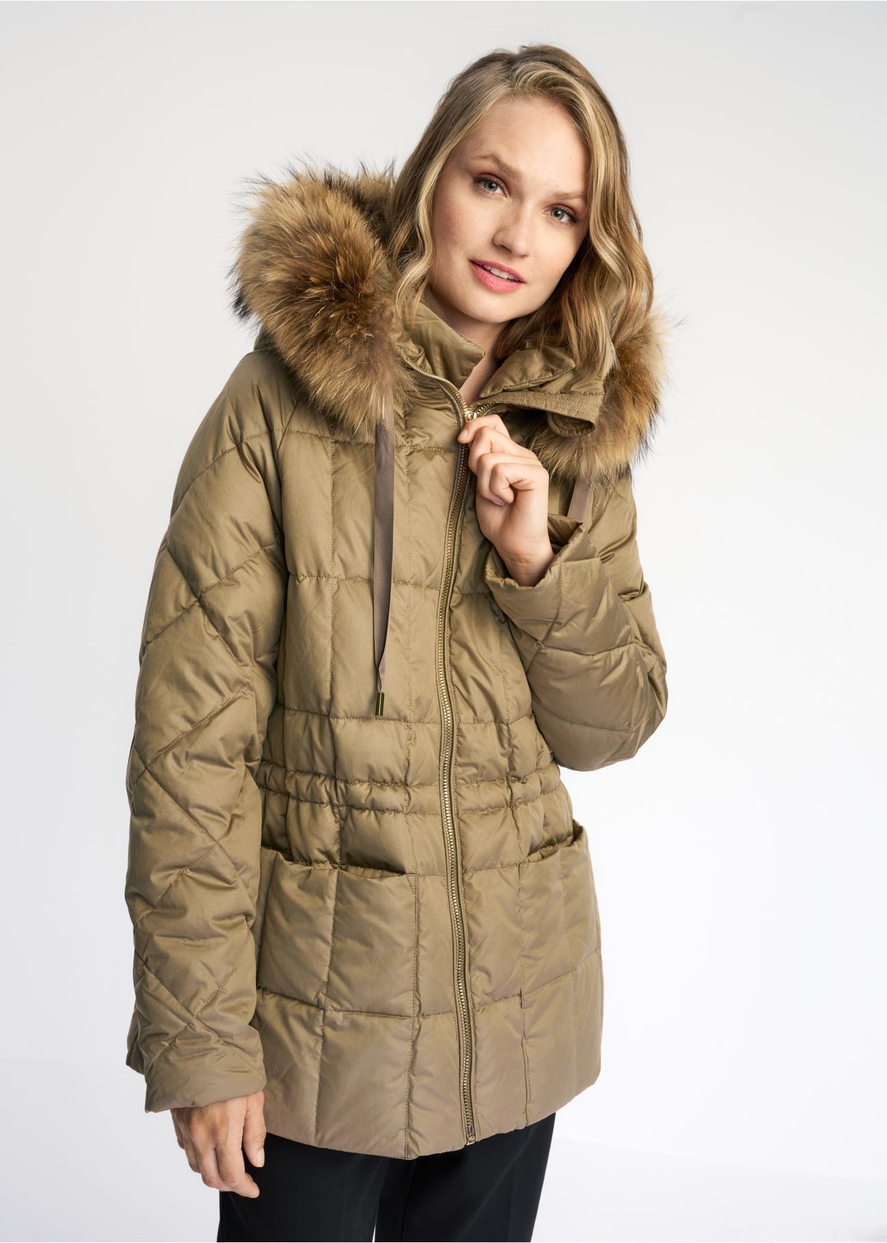 Women's down jacket with quilting KURDT-0408-28(Z22)-02