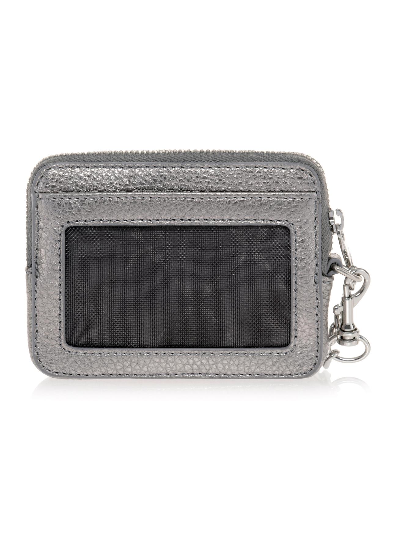 Small silver leather wallet with chain PORES-0873-92(Z23)-02