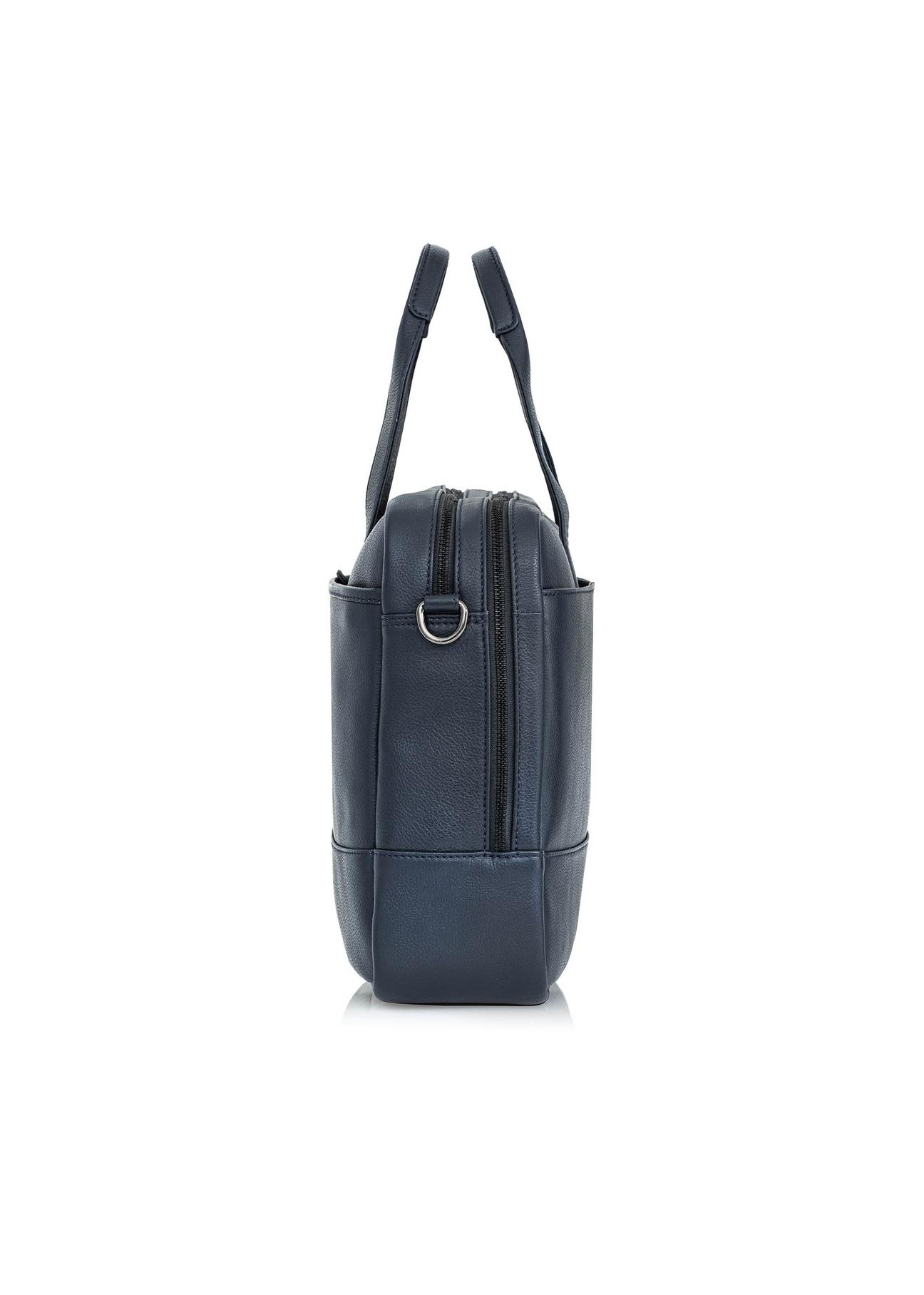 Navy blue leather men's bag TORMS-0015D-69(W25)-03