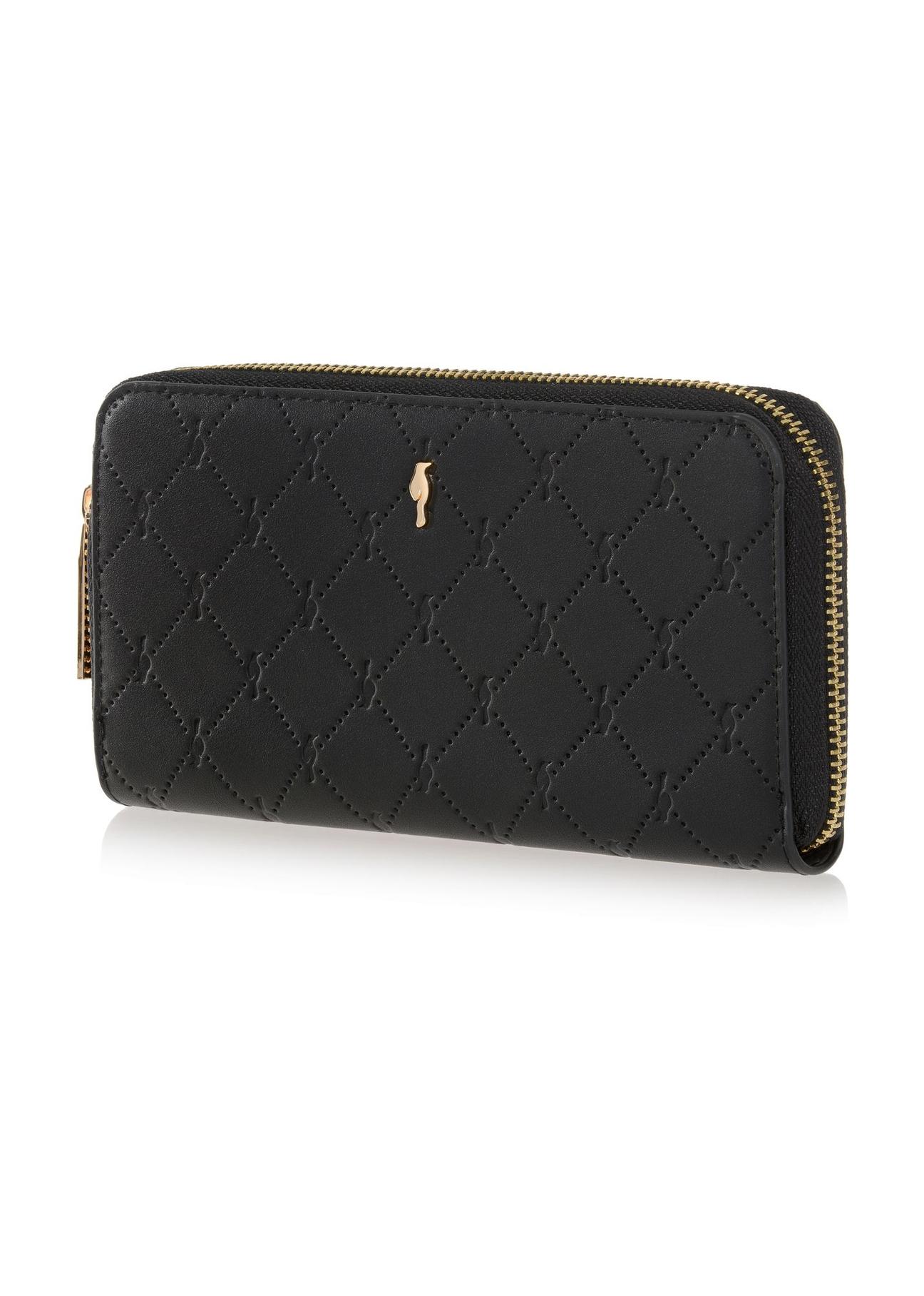 Large black ladies wallet with embossing POREC-0350-99(Z24)-03