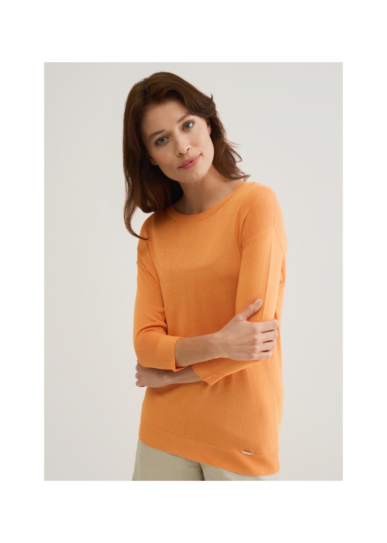 Women's orange blouse BLUDT-0140-30(W22)-01