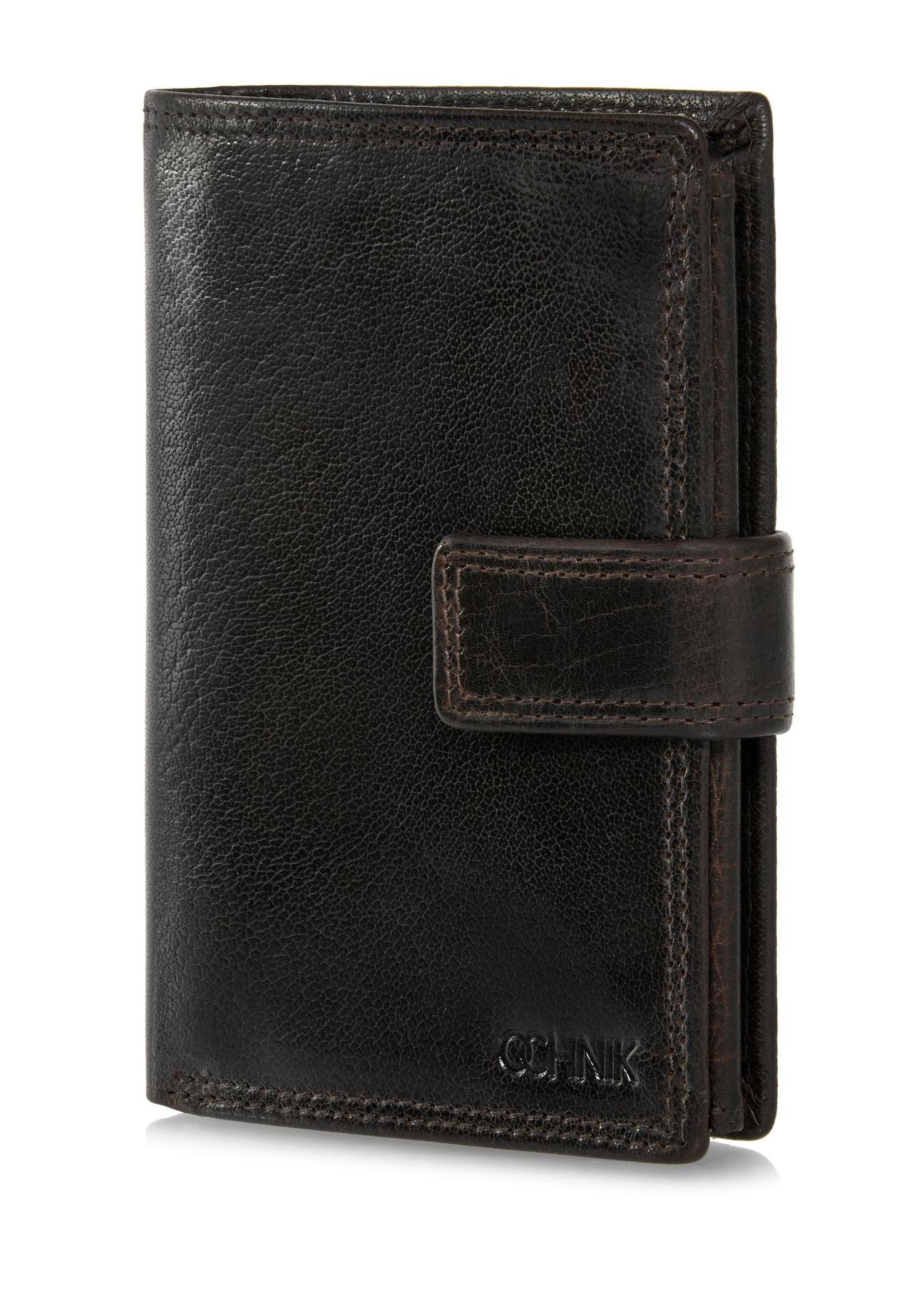 Brown lacquered leather men's wallet PORMS-0552-89(W24)-03