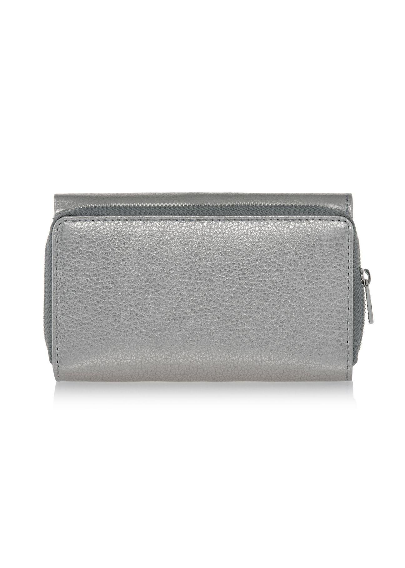 Women's silver leather wallet PORES-0801B-92(W23)-02