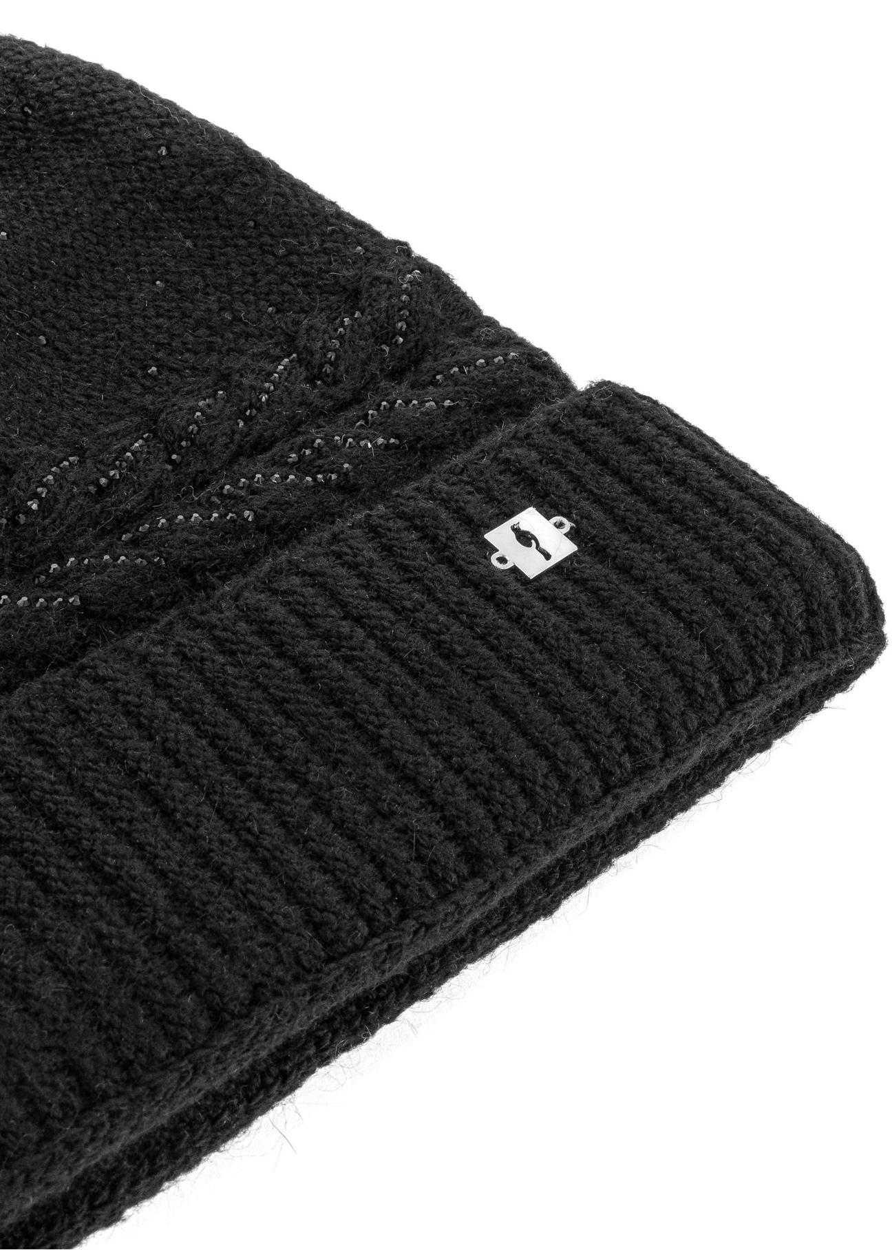 Warm winter hat for women black CZADT-0186-99(Z24)-03