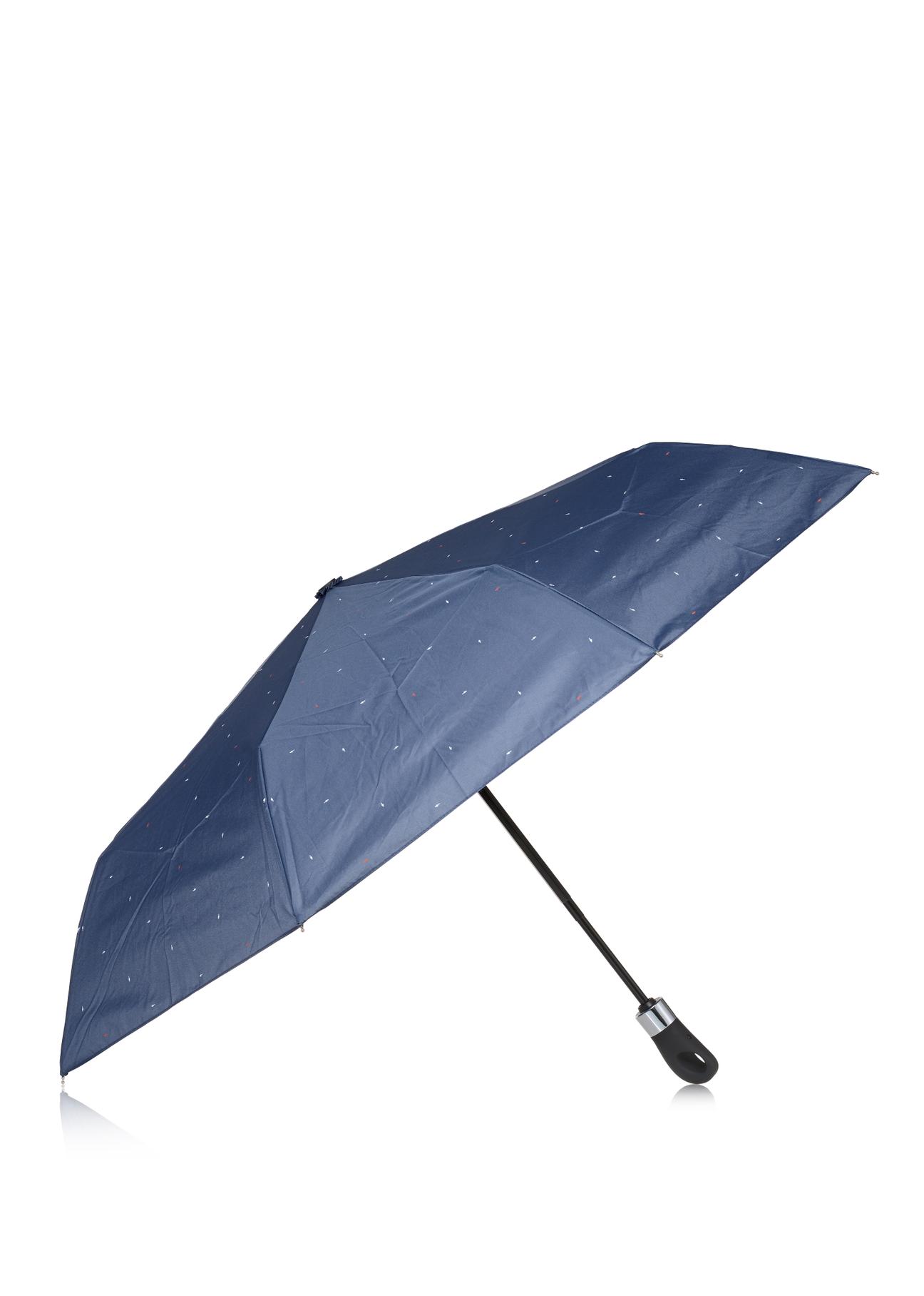 Women's folding umbrella in navy blue PARSD-0012-61(W24)-01