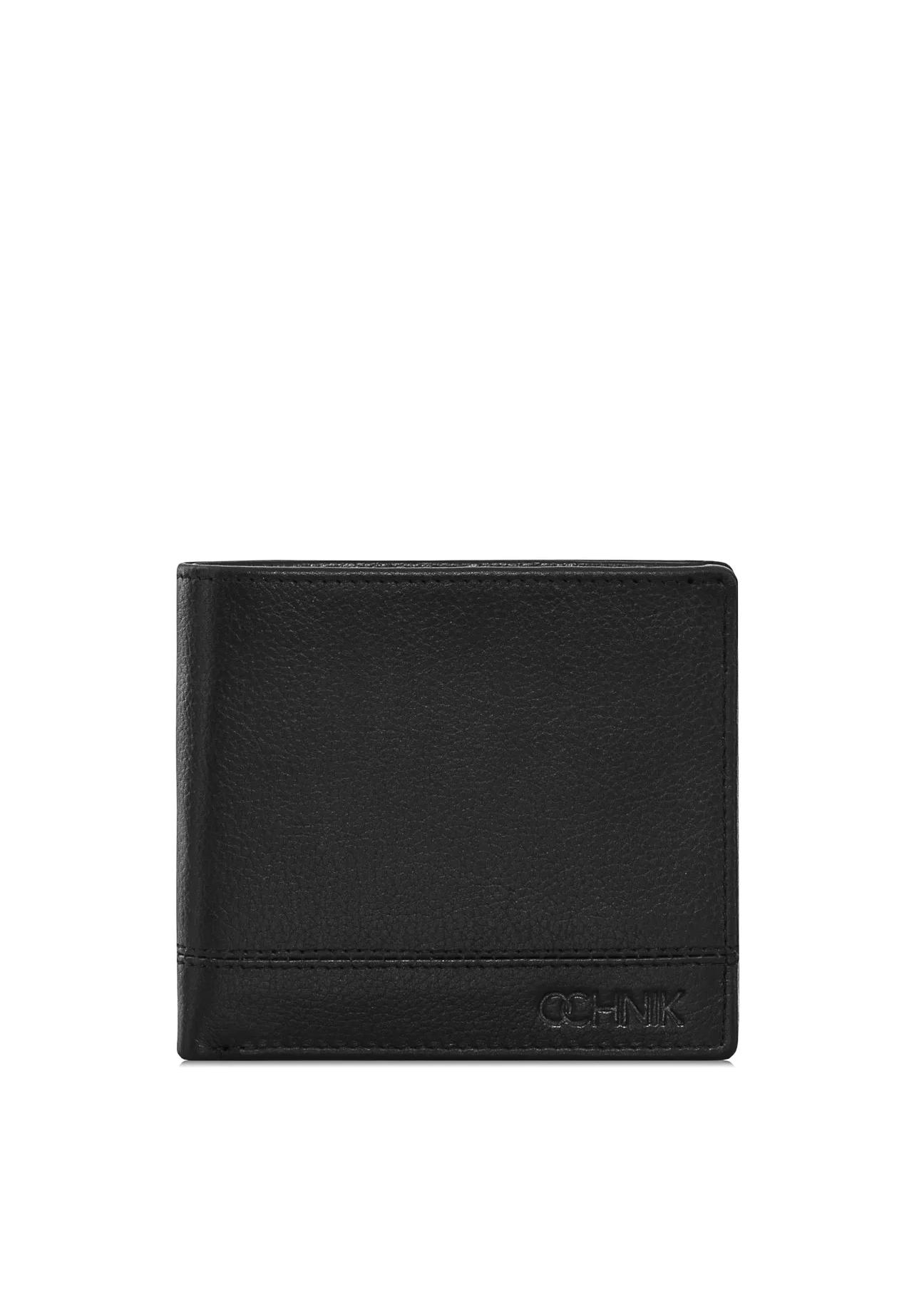 Men's black leather wallet PORMS-0009-99(W24)-01