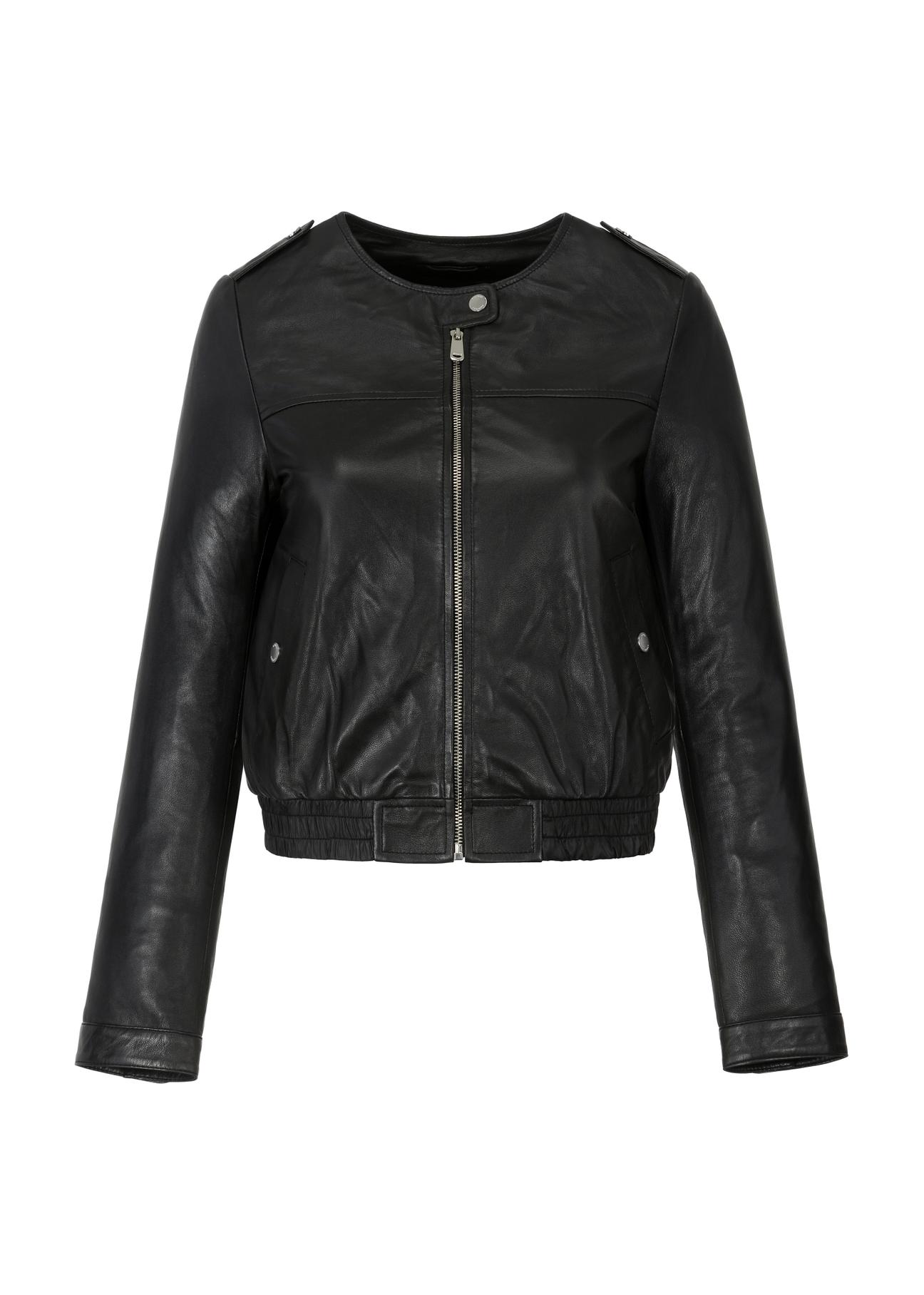 Women's leather jacket with zipper KURDS-0410-1298(W23)-04