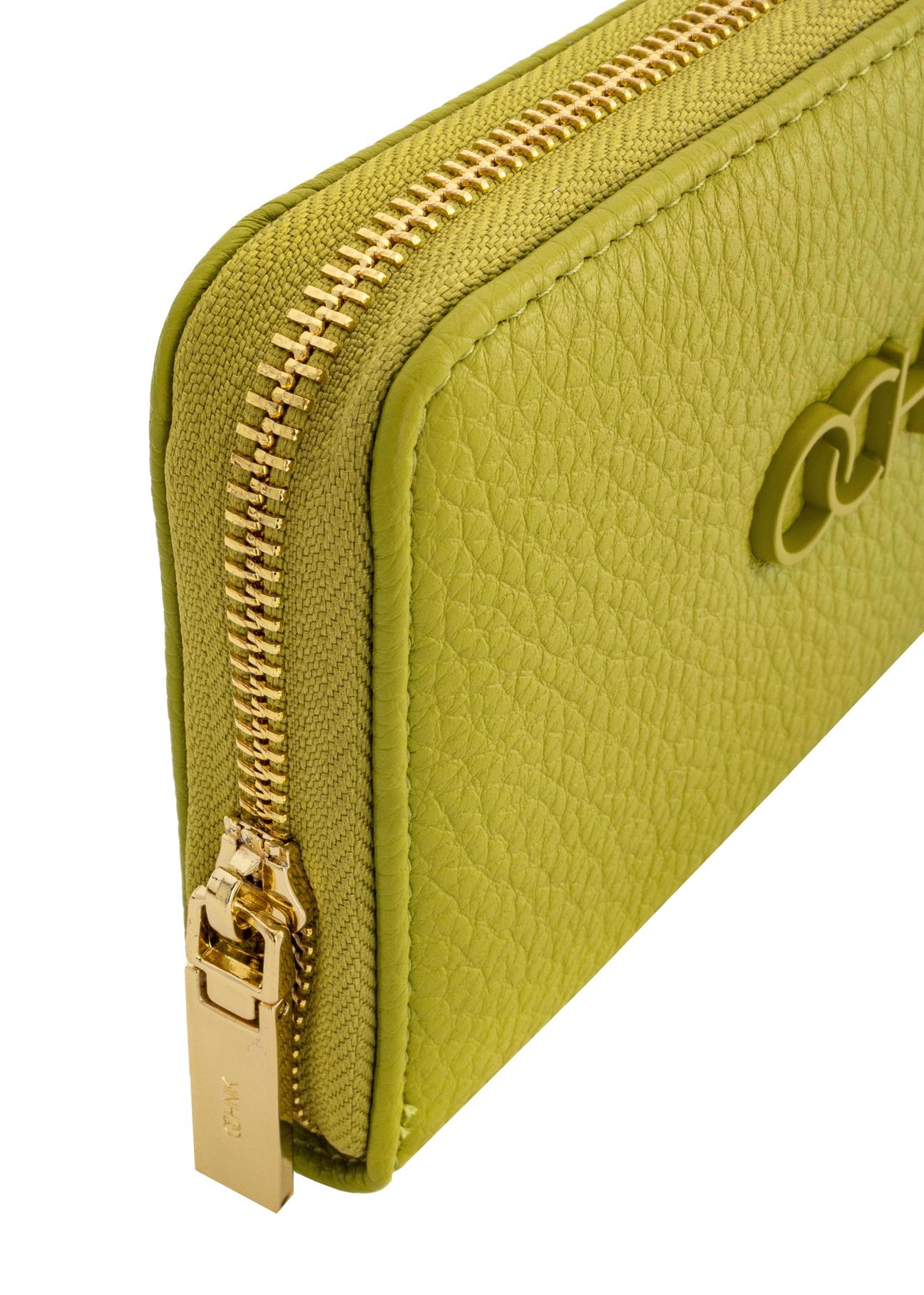 Large lime green women's wallet with logo POREC-0377-84(W24)-06