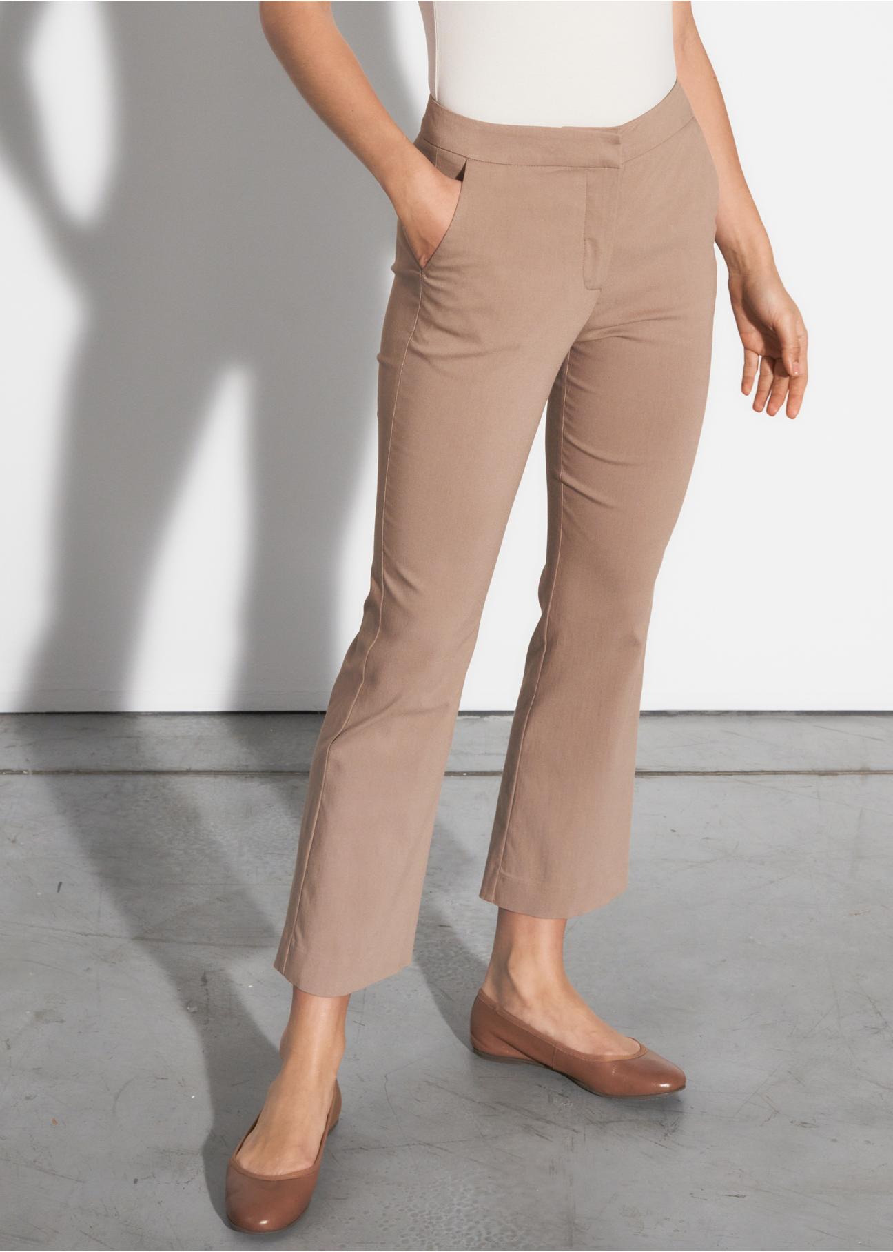 Beige women's pants SPODT-0079-24(W23)-01