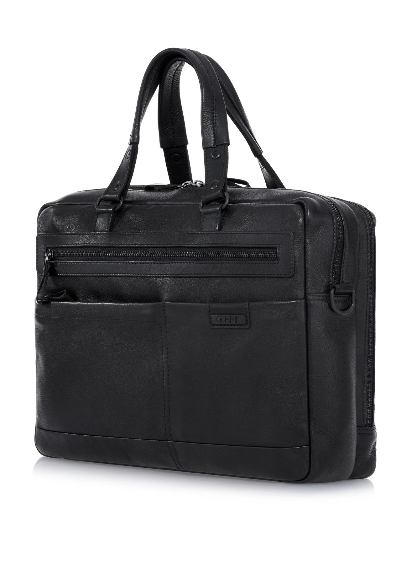 Large black leather briefcase for men TORMS-0416-99(W24)-04