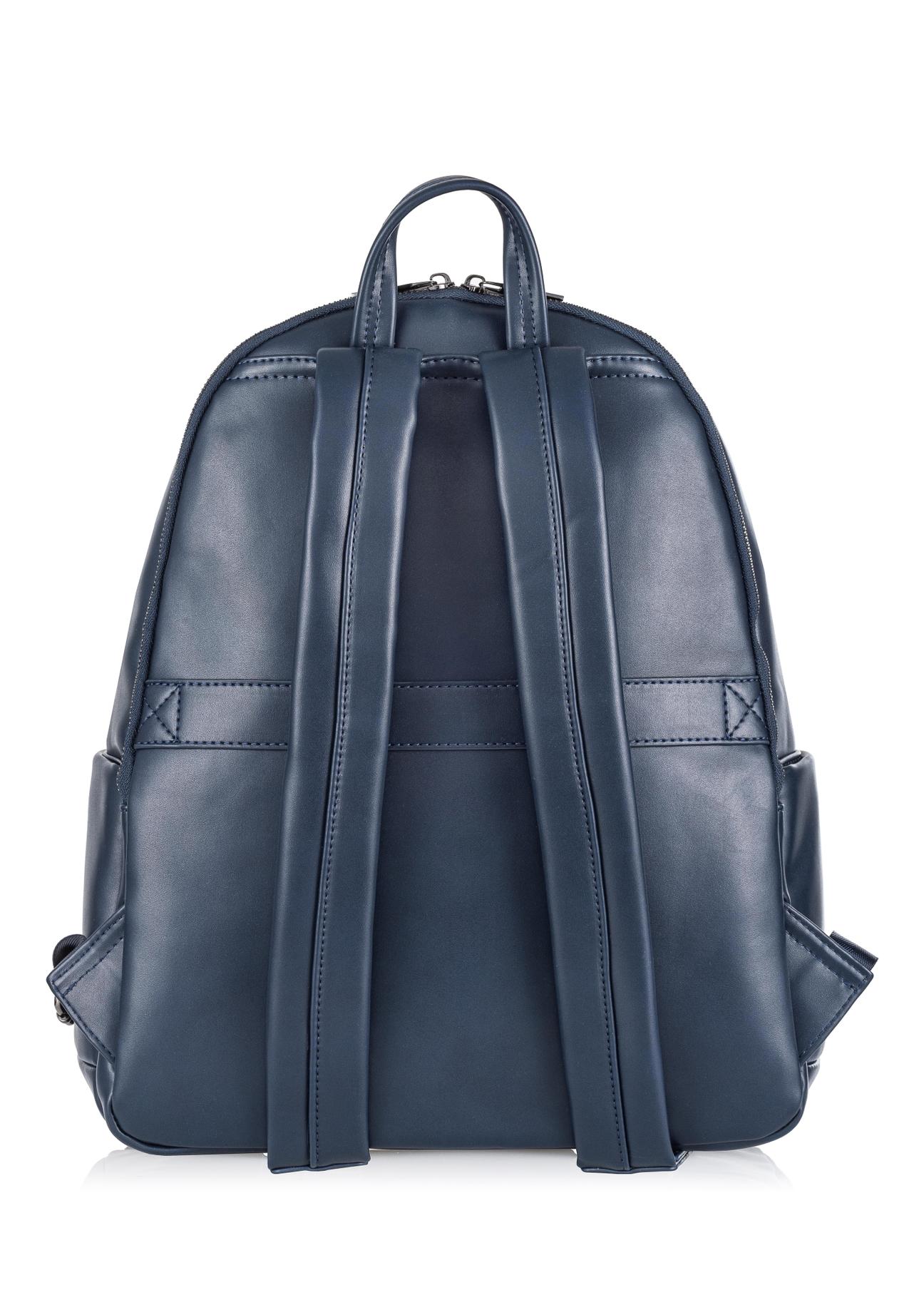 Elegant navy blue men's backpack PLCMN-0012-69(W23)-04