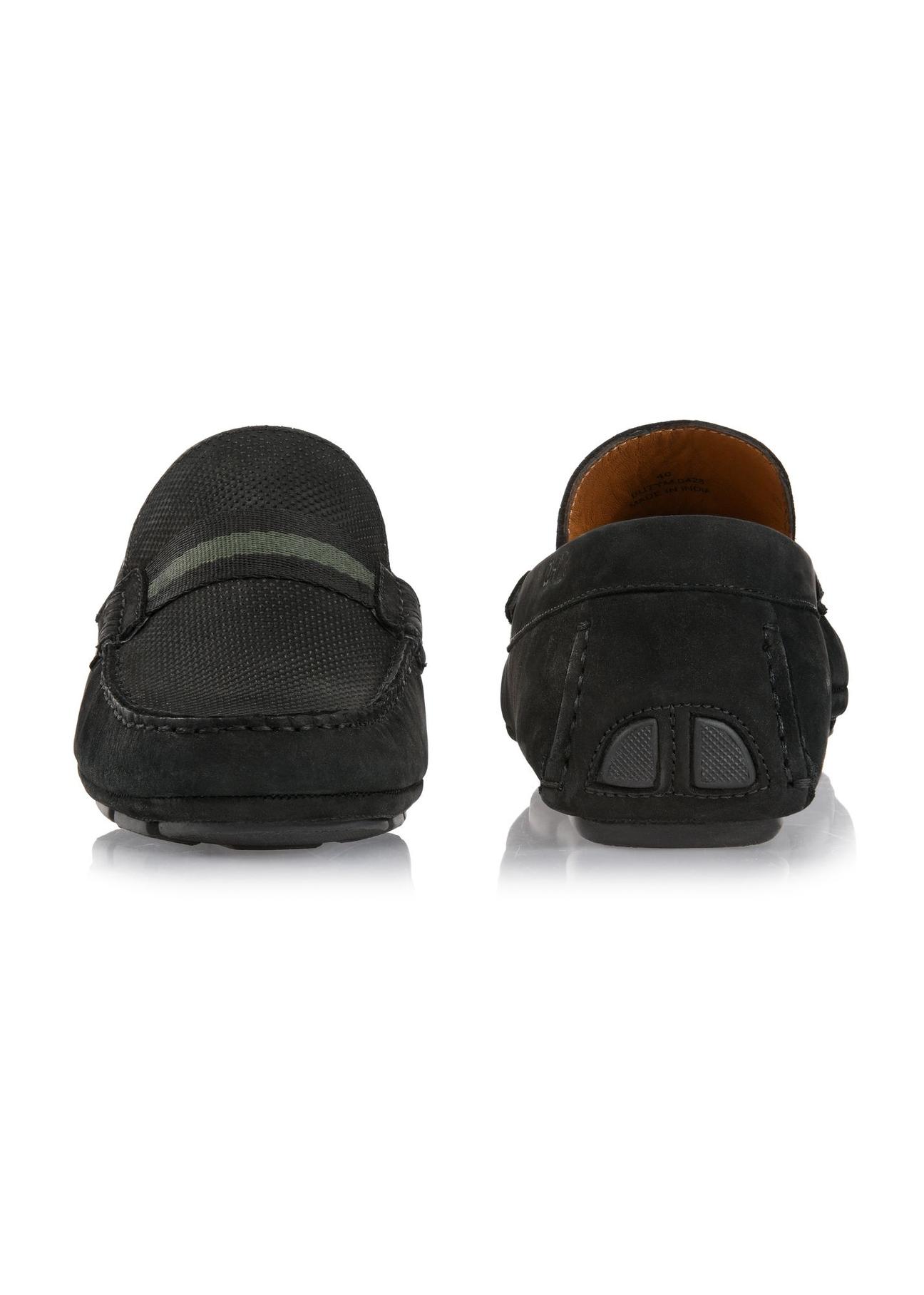 Men's black leather moccasins BUTYM-0428-99(W24)-03