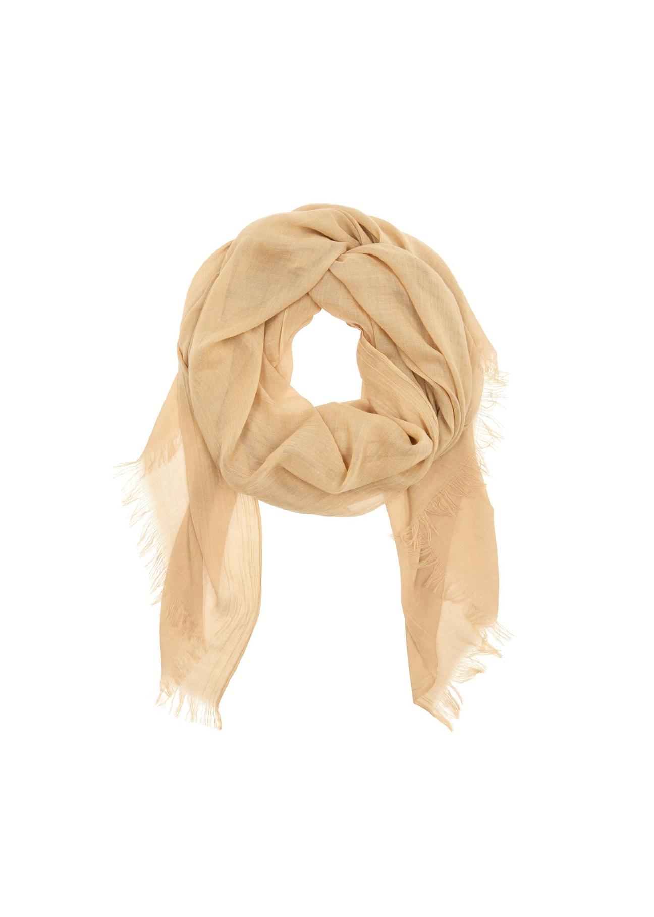 Beige large women's scarf SZADT-0171-82(W24)-01