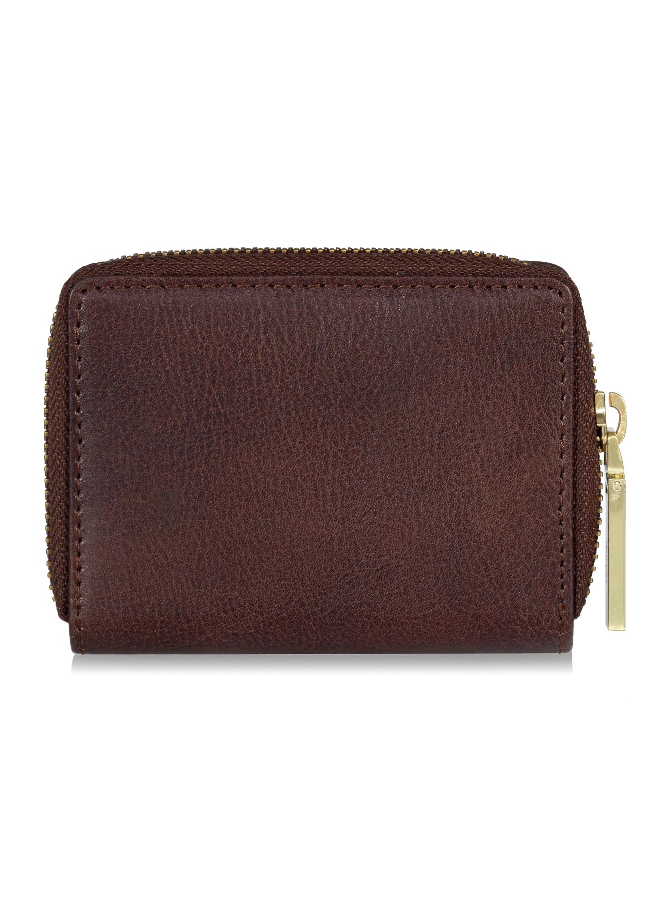 Women's small brown leather wallet PORES-0810A-88(Z23)-03