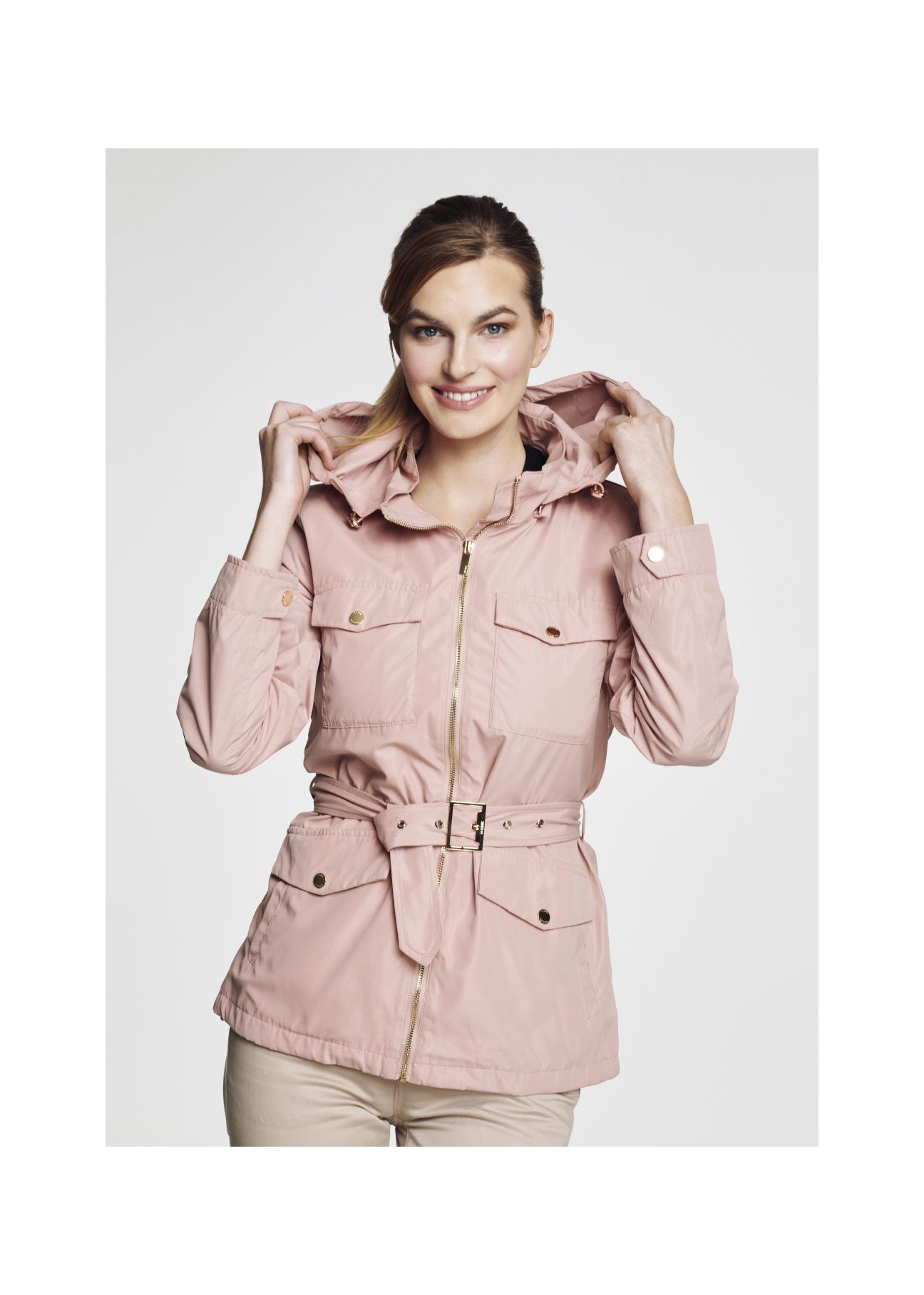 Women's spring jacket with belt KURDT-0170-34(W21)-01