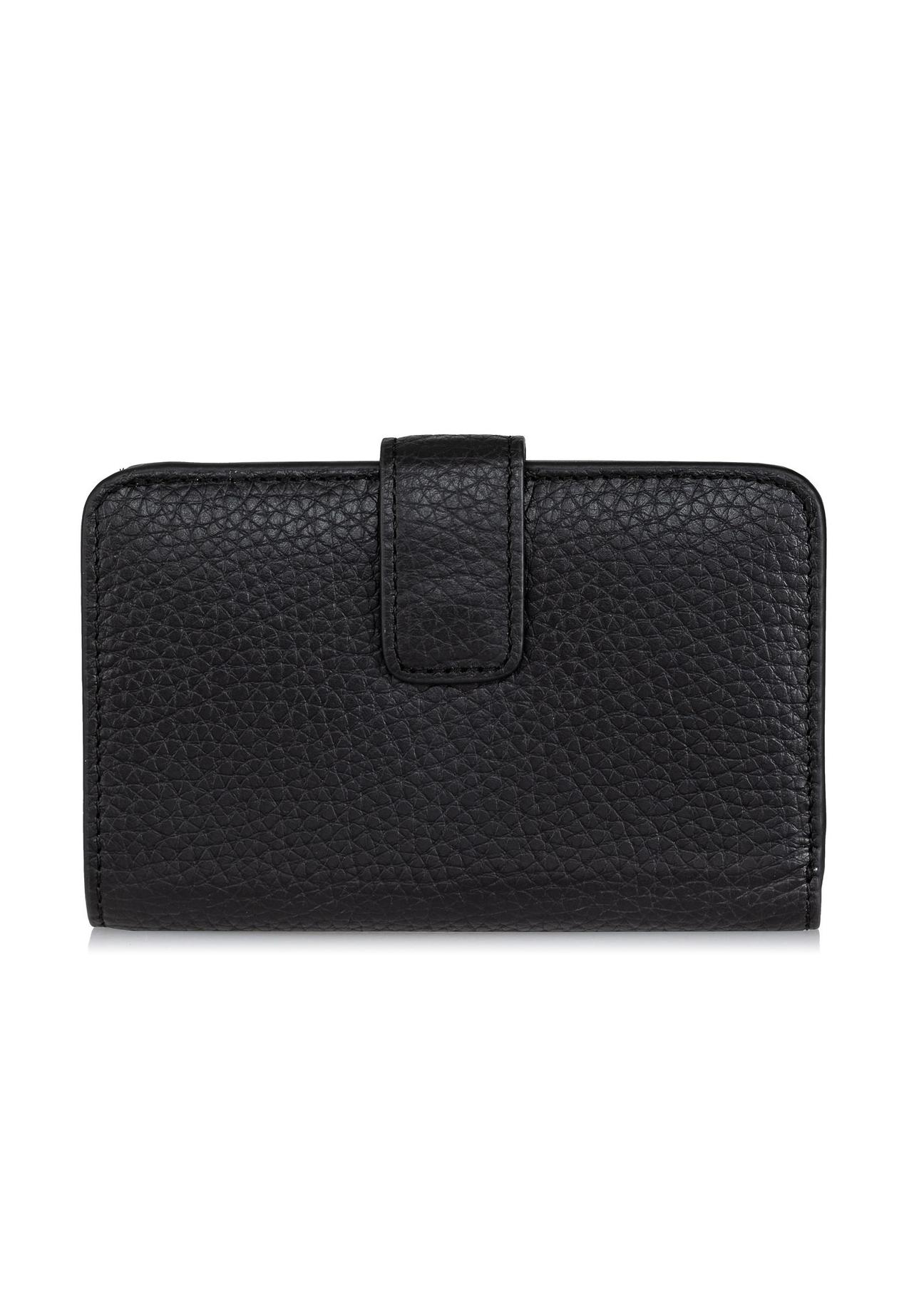 Women's black leather wallet PORES-0896-99(W24)-04