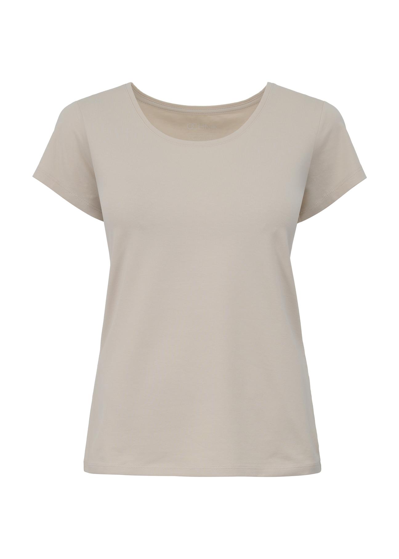 Beige Women's Basic T-shirt TSHDT-0111-81(KS)-03