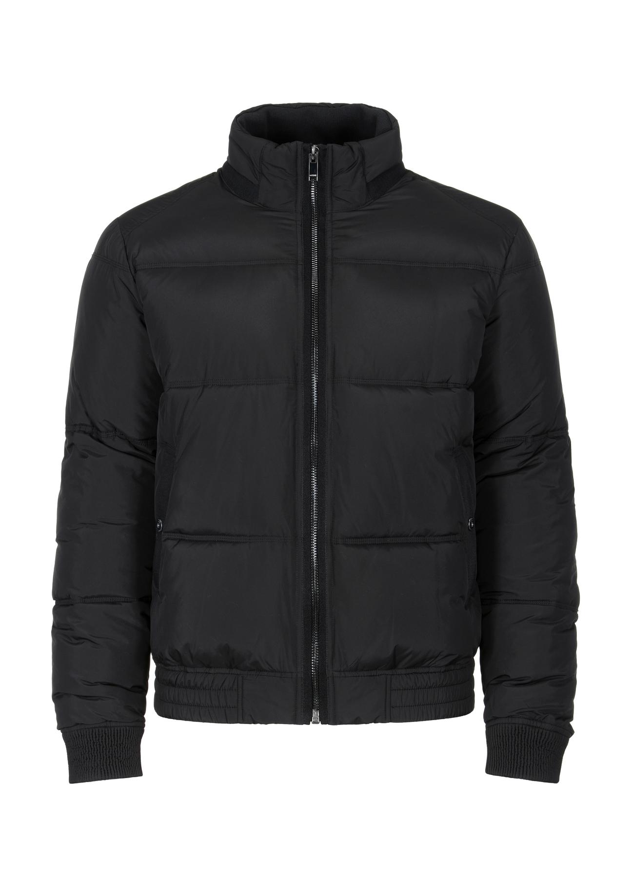 Men's black quilted jacket with stand-up collar KURMT-0306-99(Z23)-03