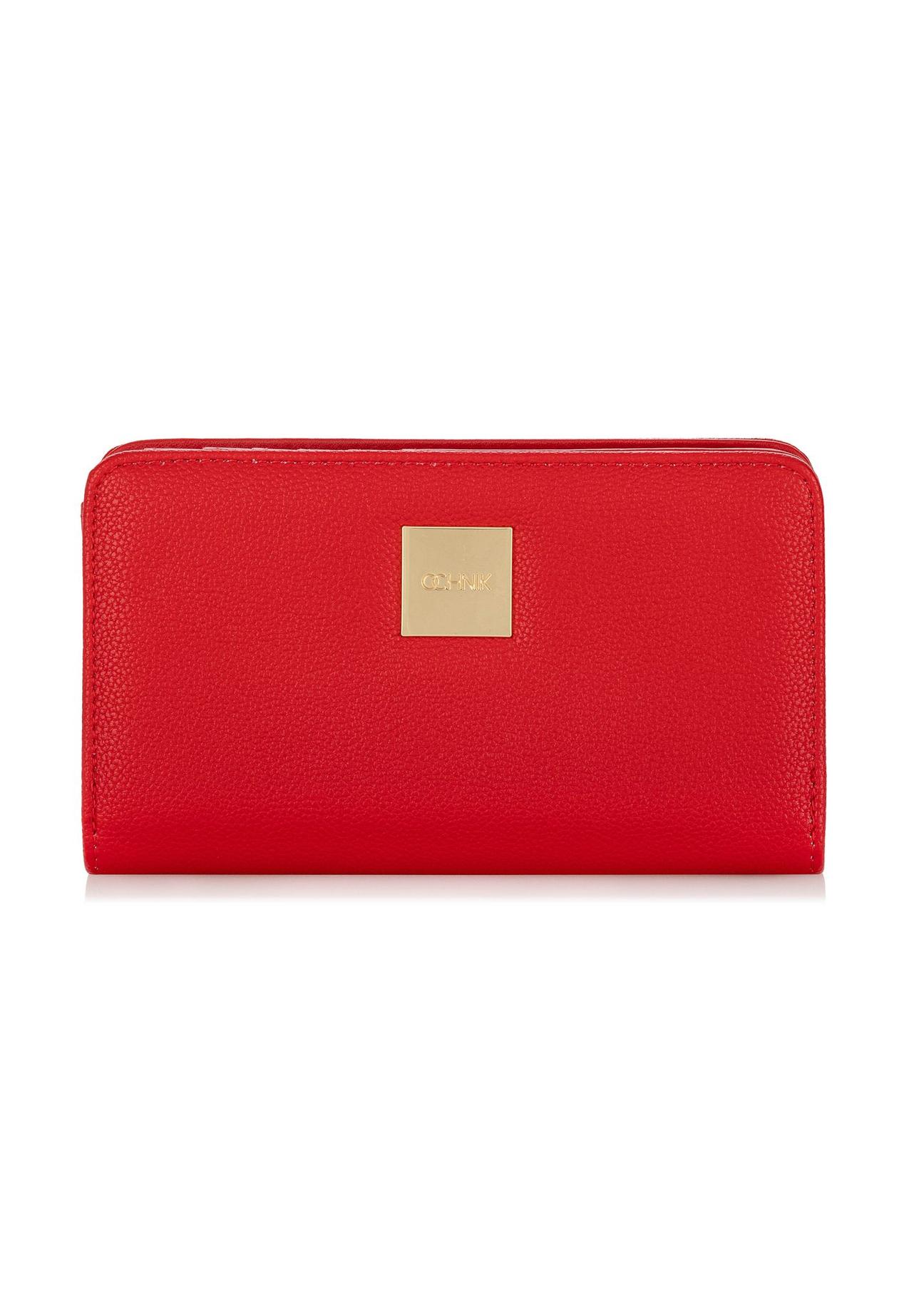 Red women's wallet with logo POREC-0362-42(W24)-01