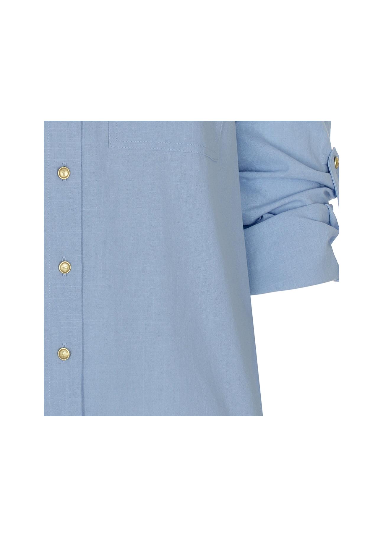 Blue cotton shirt for women KOSDT-0092-62(W22)-06