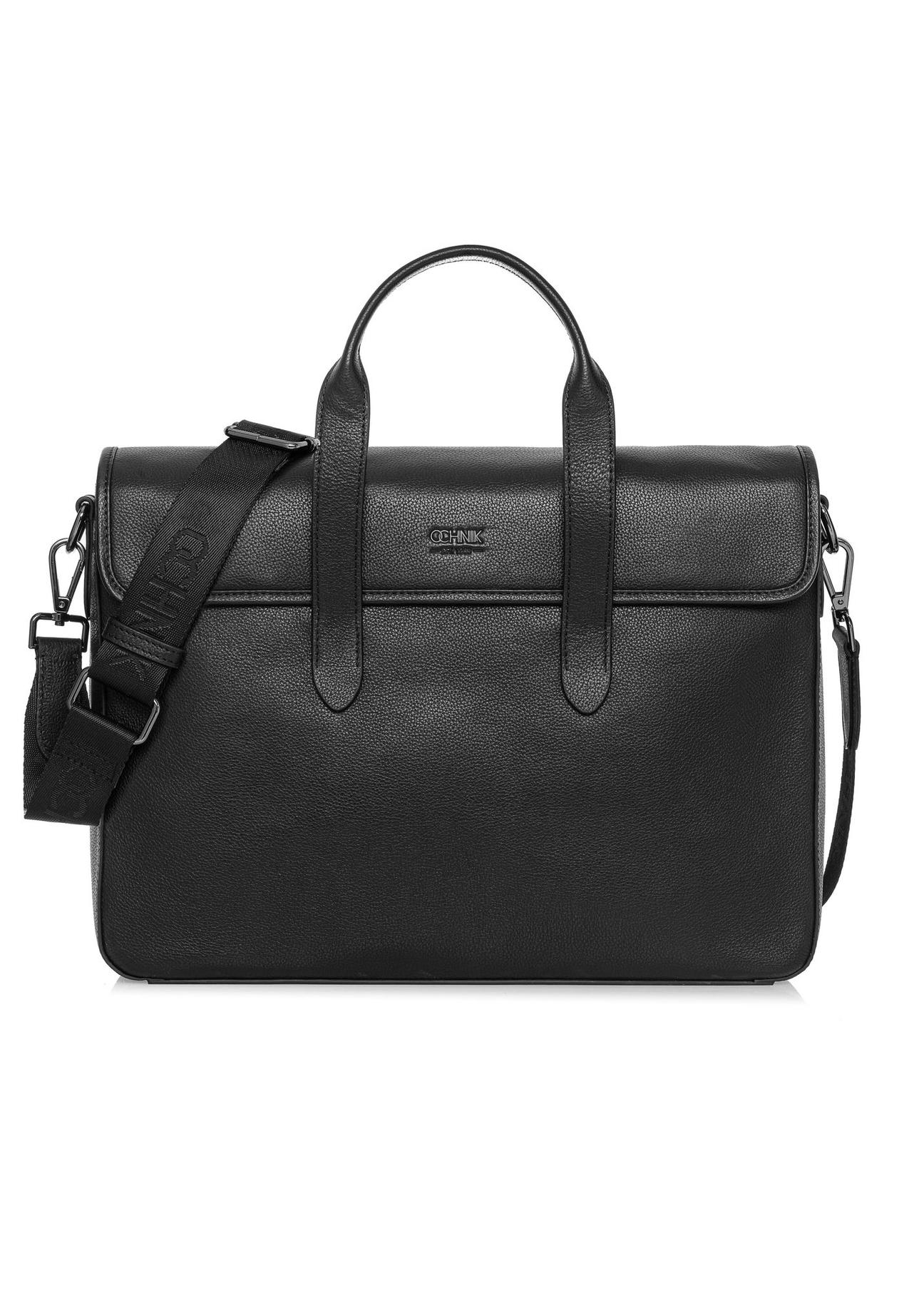 Black men's leather briefcase TORMS-0447-99(W25)