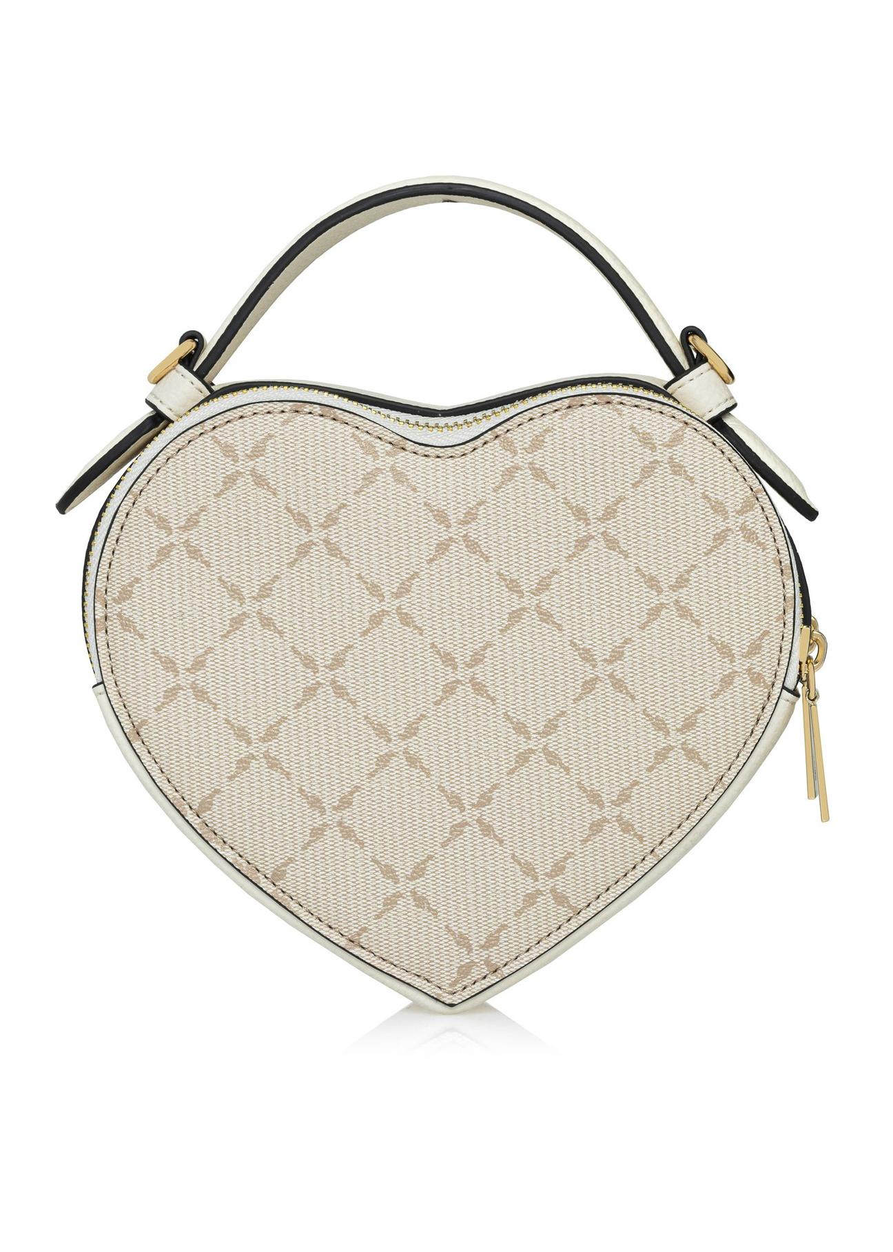 Beige handbag with heart-shaped monogram TOREC-1028-81(W25)-03