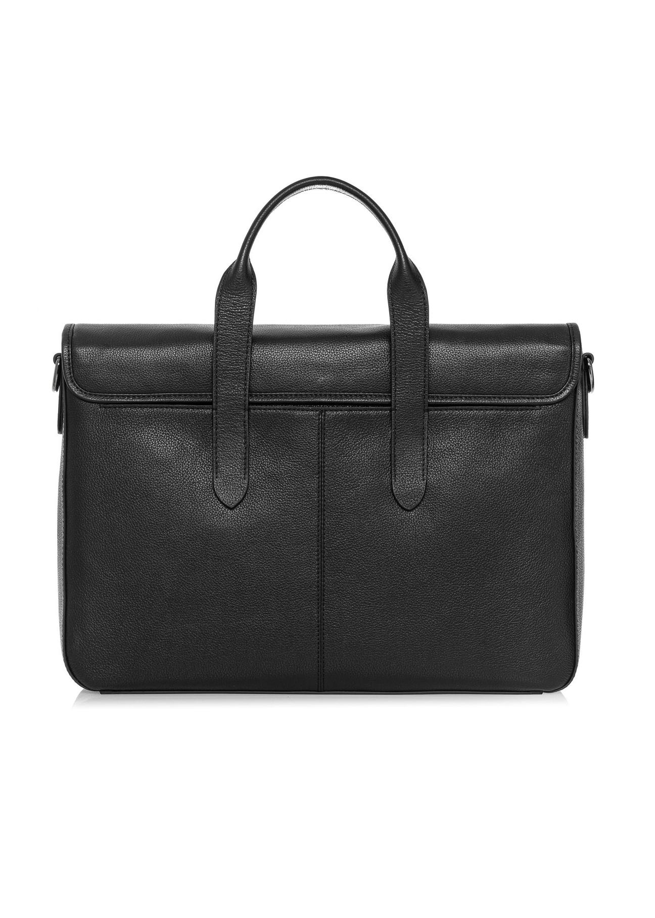 Black men's leather briefcase TORMS-0447-99(W25)