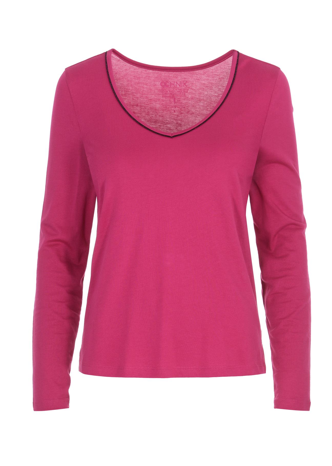 Women's long sleeve V neck blouse LSLDT-0027-31(Z22)-03