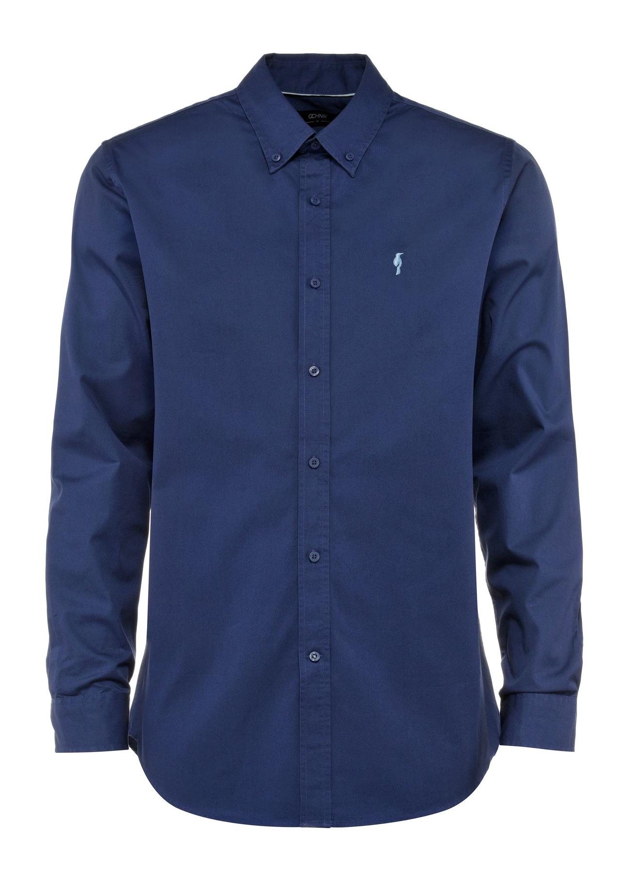 Blue cotton men's shirt KOSMT-0342-61(W25)