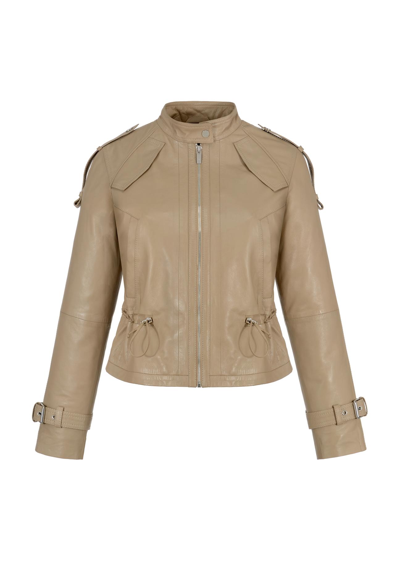 Women's leather jacket with welt KURDS-0415-1275(W23)-04