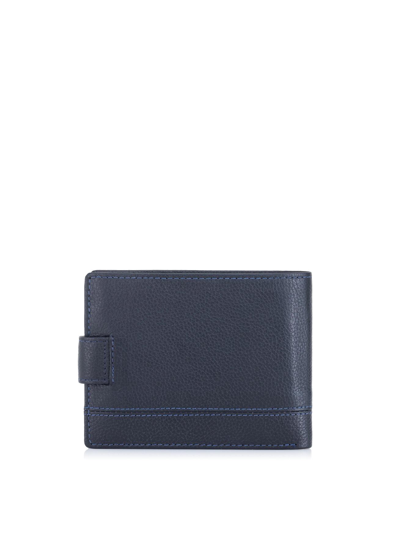 Men's navy blue leather wallet PORMS-0011-69(W24)-02