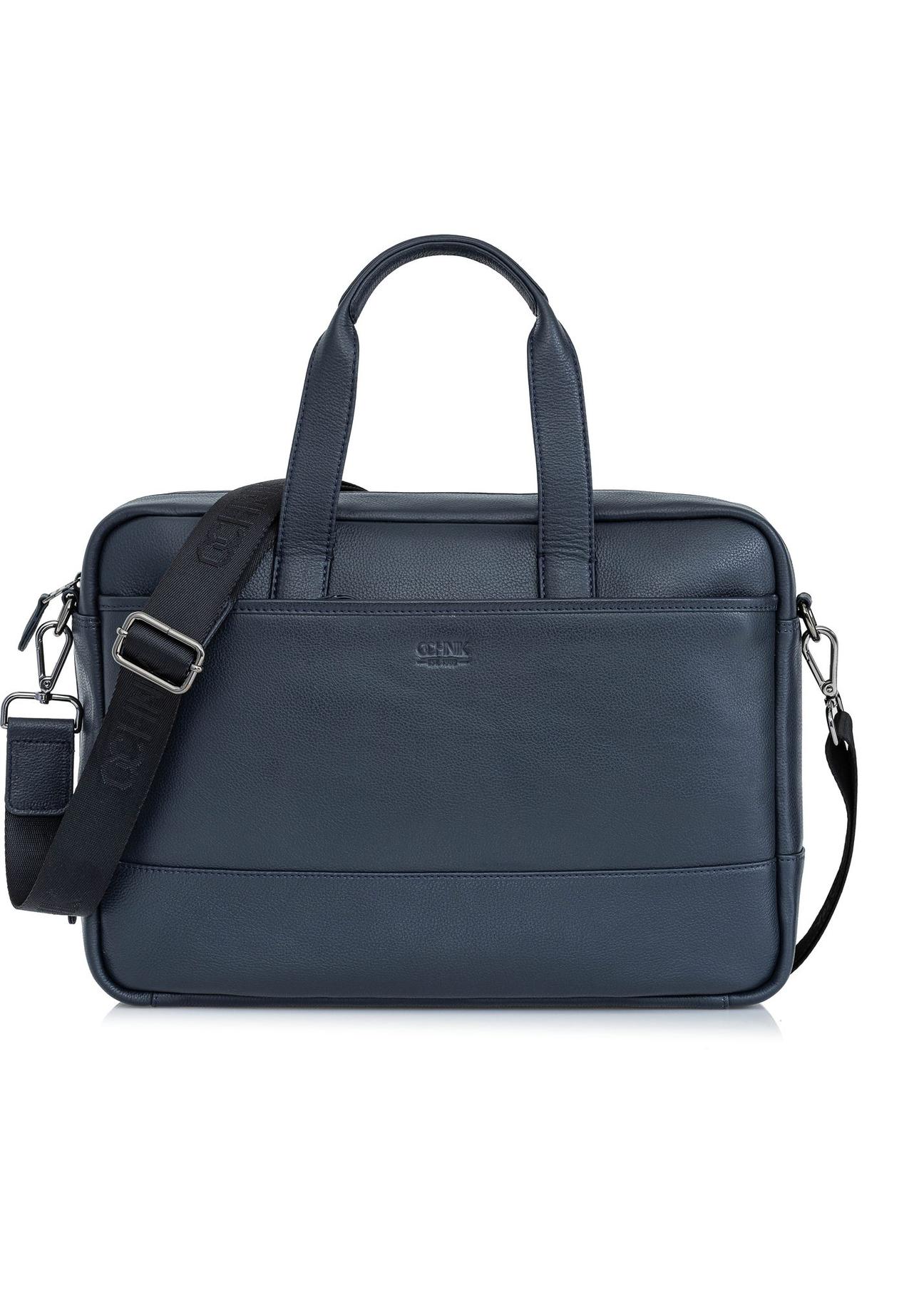 Navy blue leather men's bag TORMS-0015D-69(W25)-01