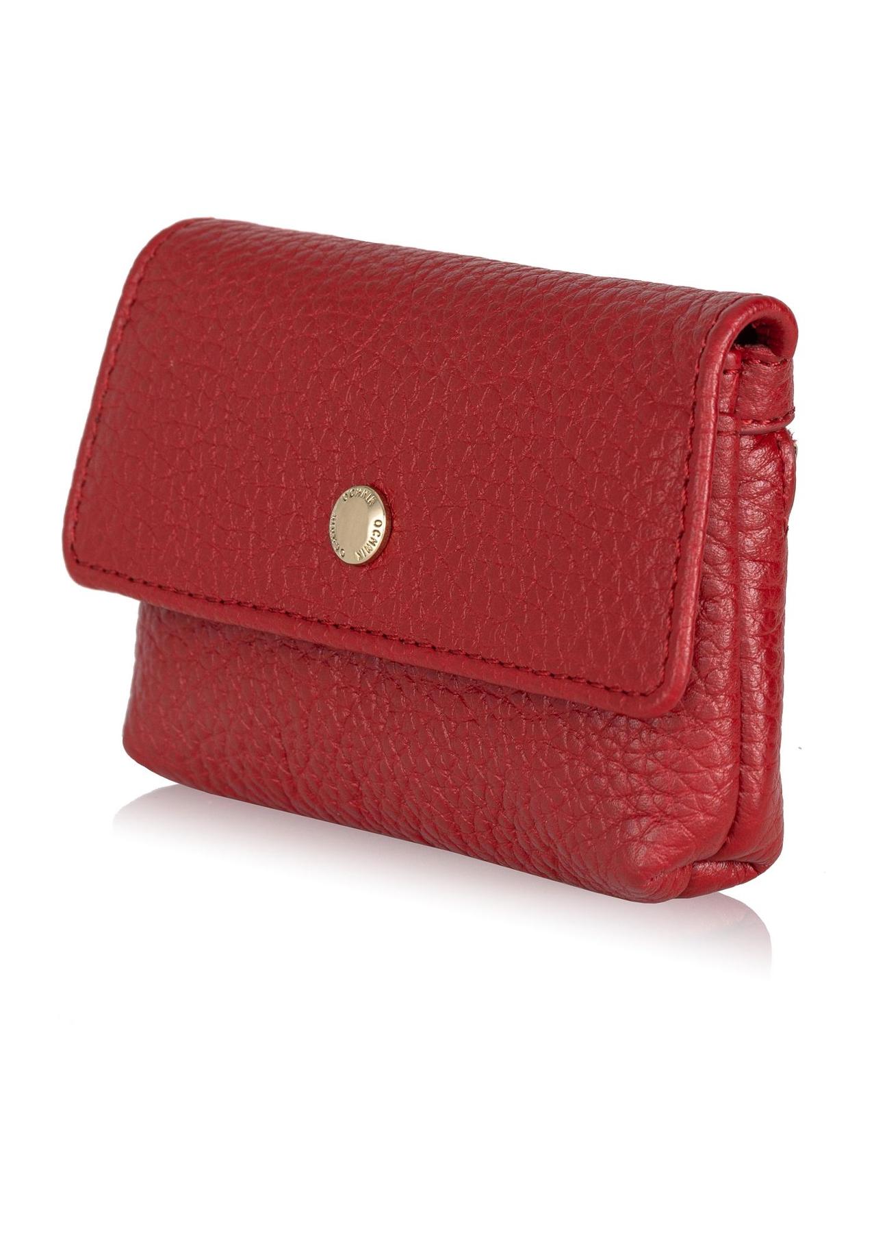 Non-stiff red leather wallet PORES-0895-40(Z23)-02