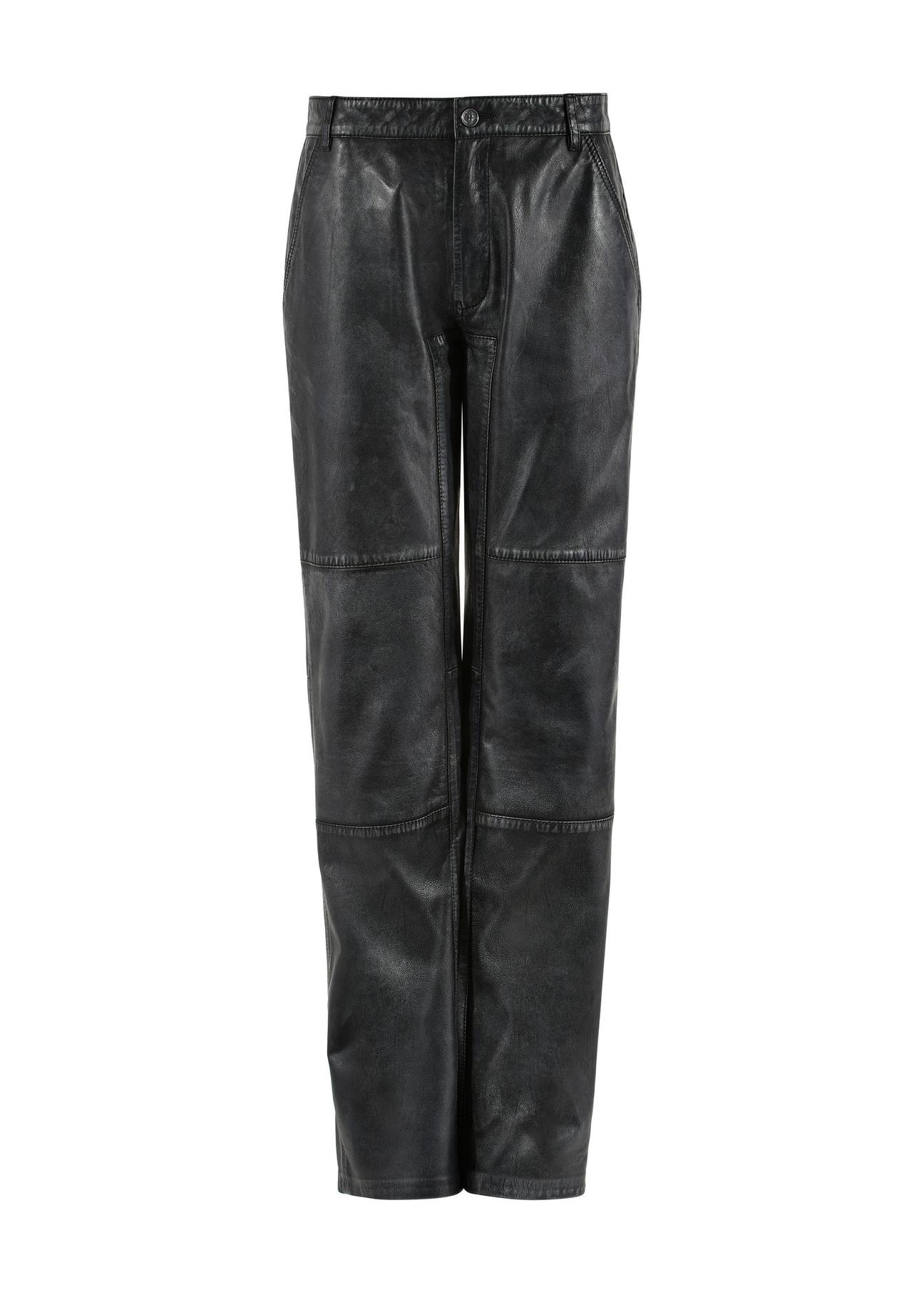 Black women's leather pants SPODS-0040-5512(Z24)