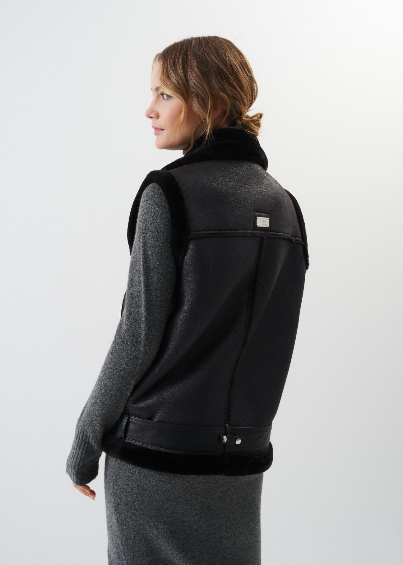 Women's black insulated vest KAMDP-0004-99(Z24)-05