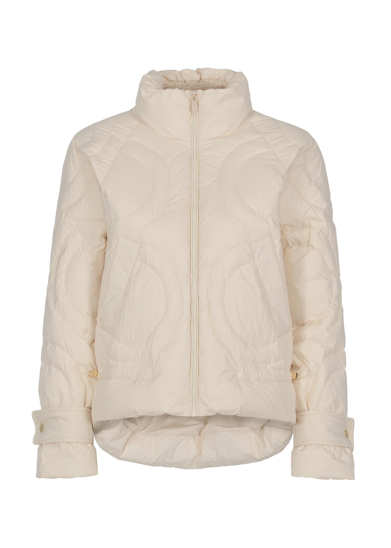 Beige women's hoodless jacket KURDT-0488-81(Z23)-04