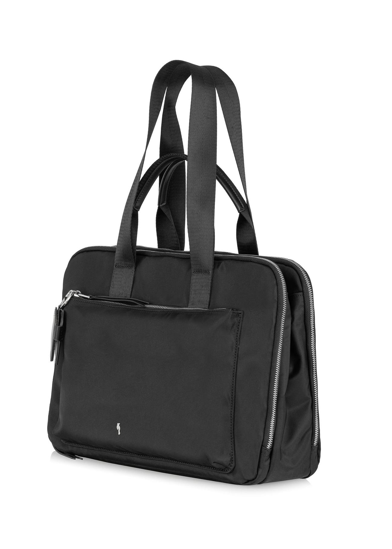 Three compartment black briefcase for women TOREN-0276-99(W24)-02