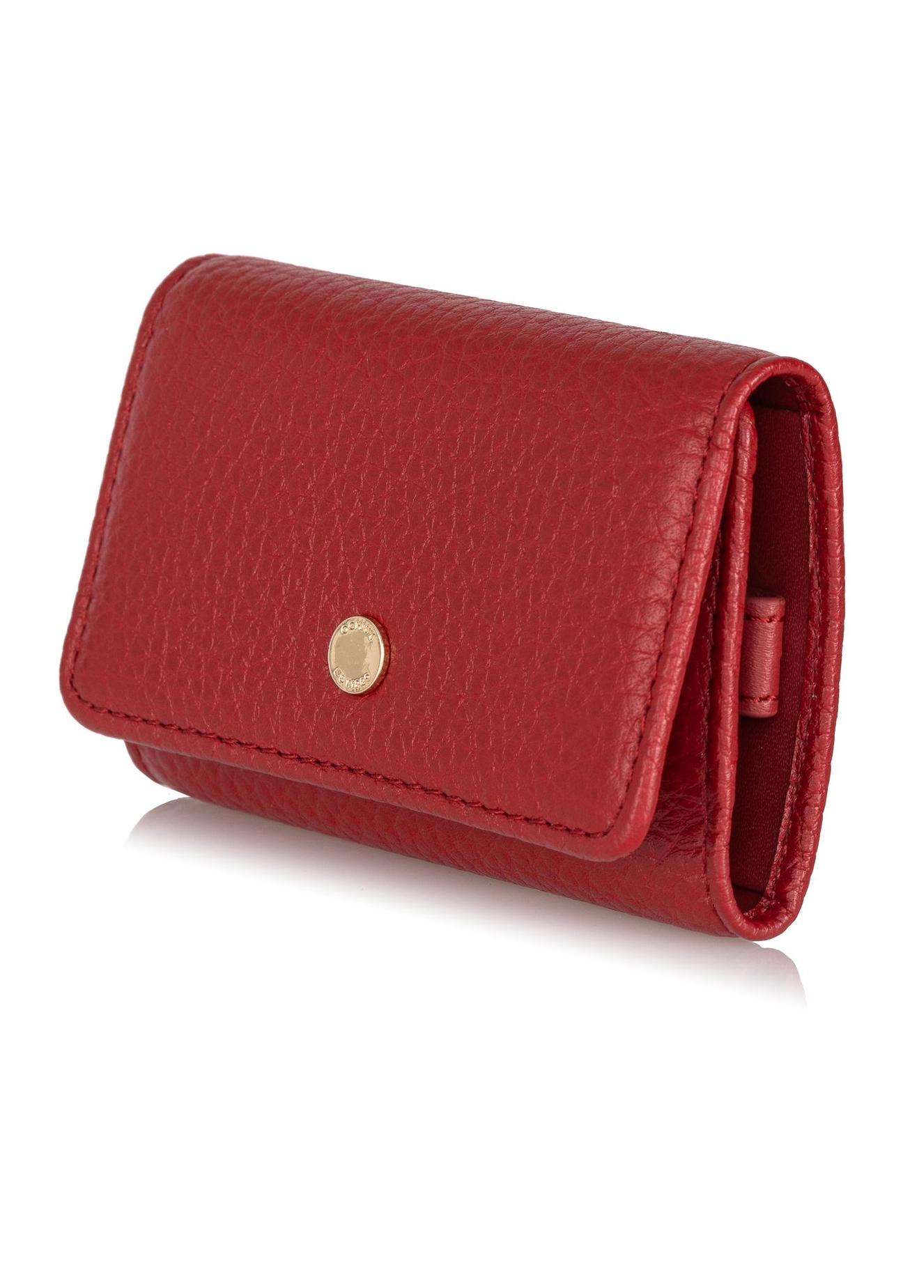 Women's red leather key case PORES-0894-40(Z23)-02