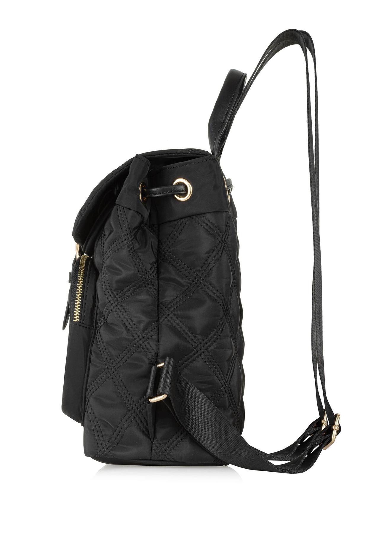 Black medium quilted women's backpack TOREN-0296-99(Z24) pic. 5