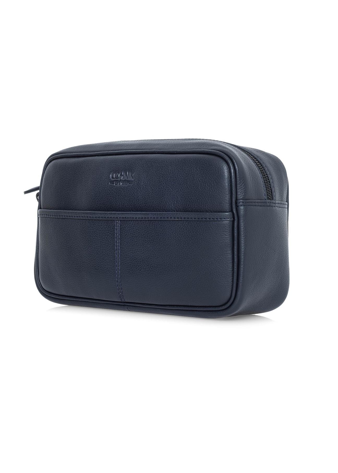 Navy blue leather men's cosmetic bag TORMS-0182D-69(W25)-02